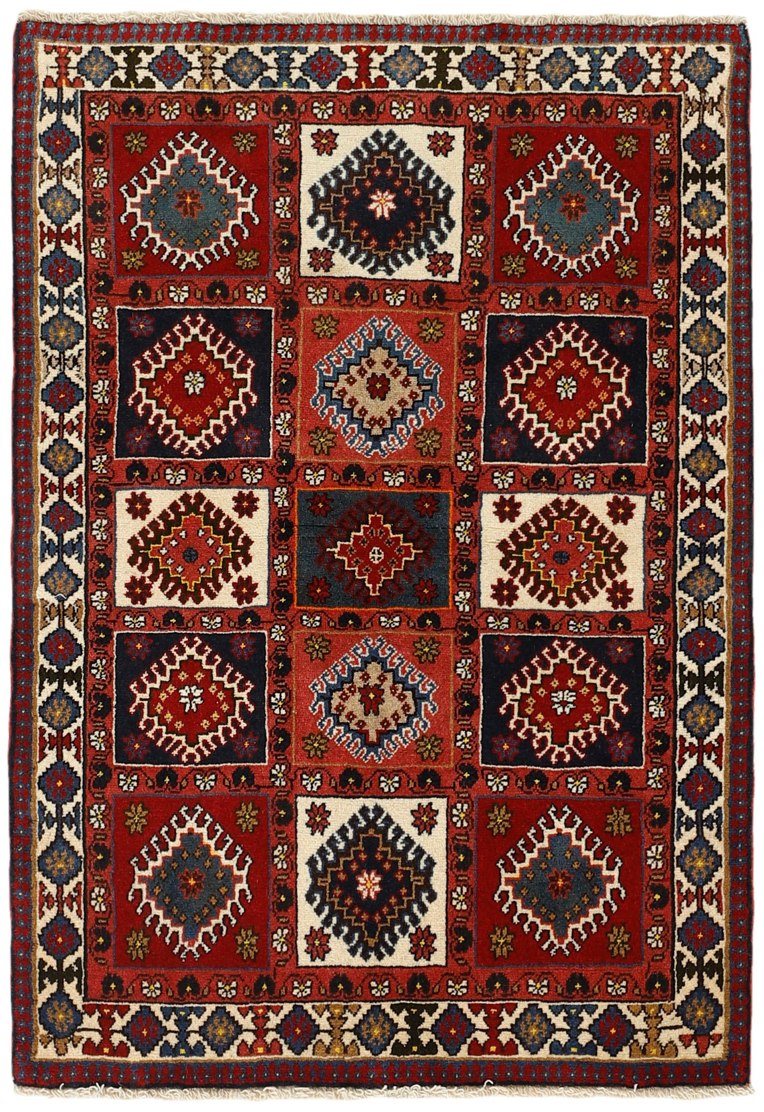 multicolour authentic persian rug with a traditional design