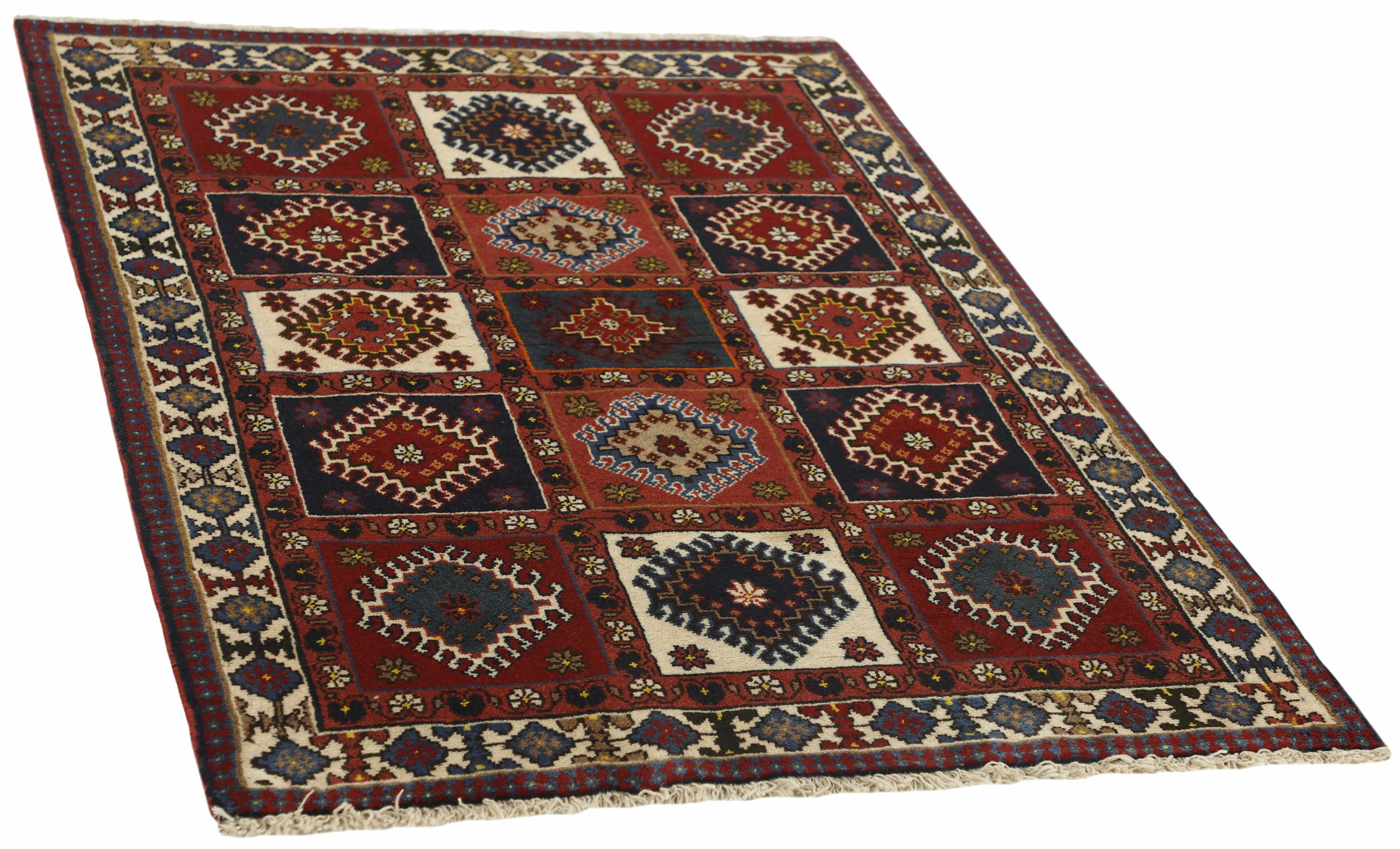 multicolour authentic persian rug with a traditional design