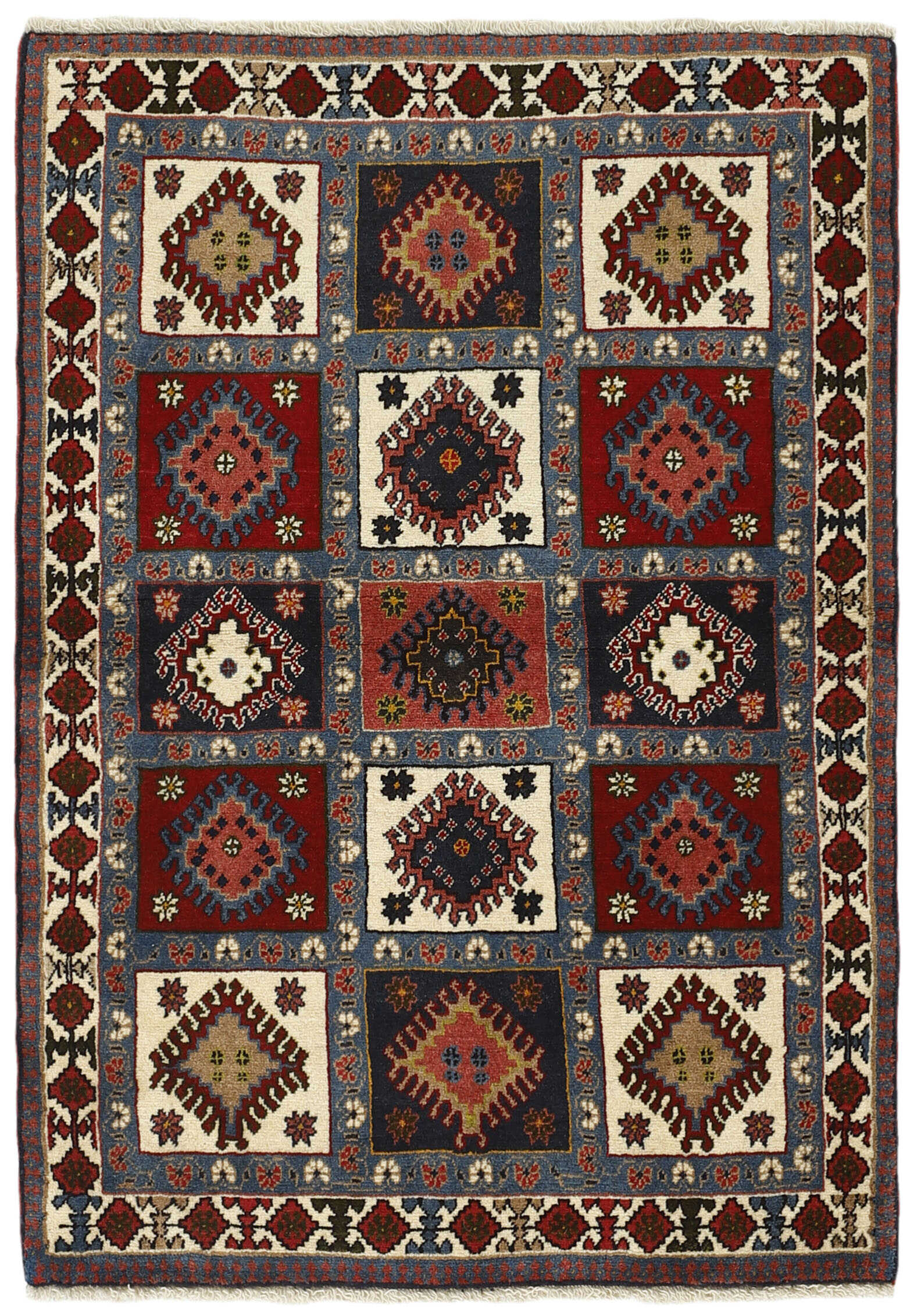 multicolour authentic persian rug with a traditional design