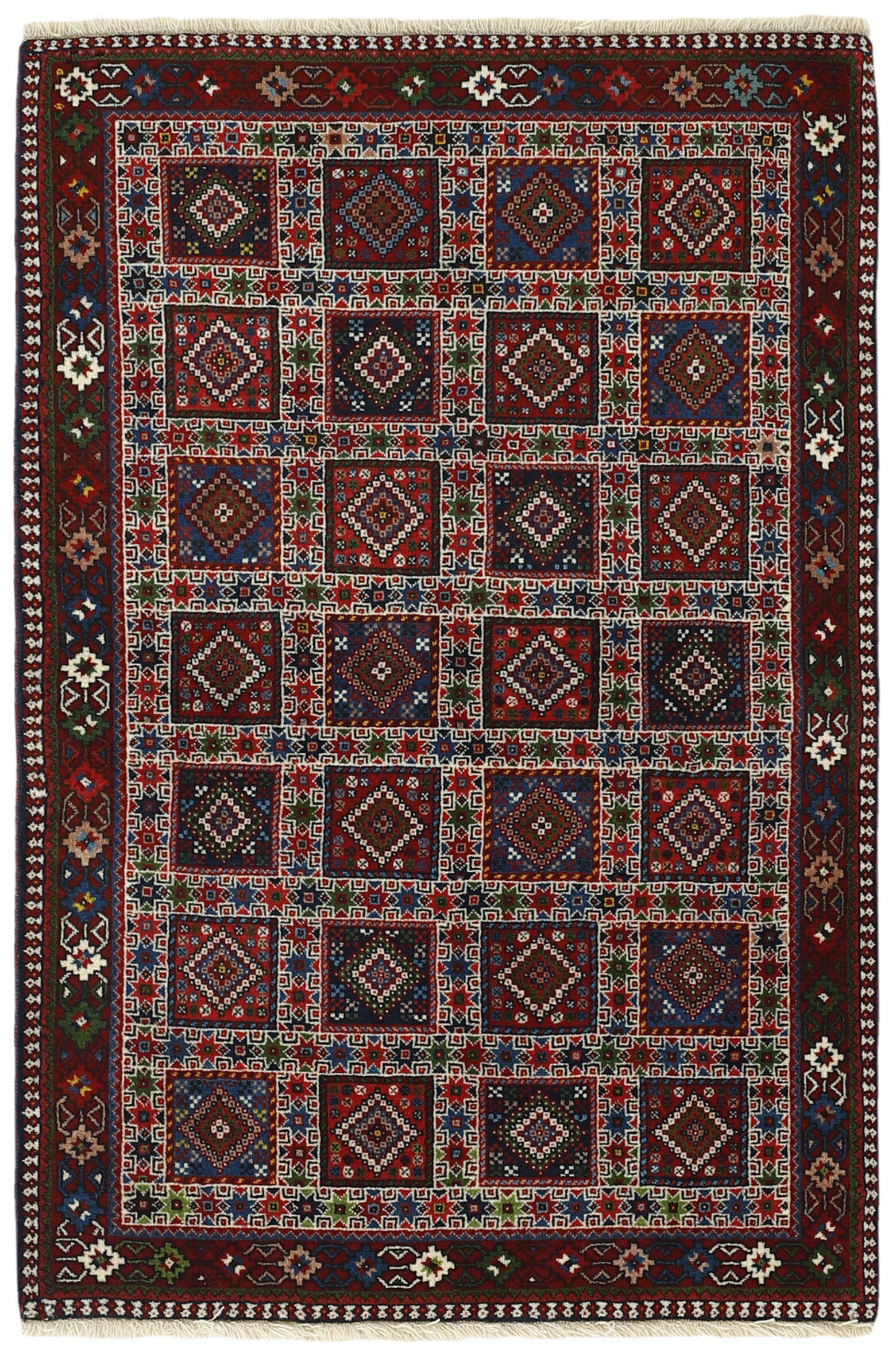 multicolour authentic persian rug with a traditional design
