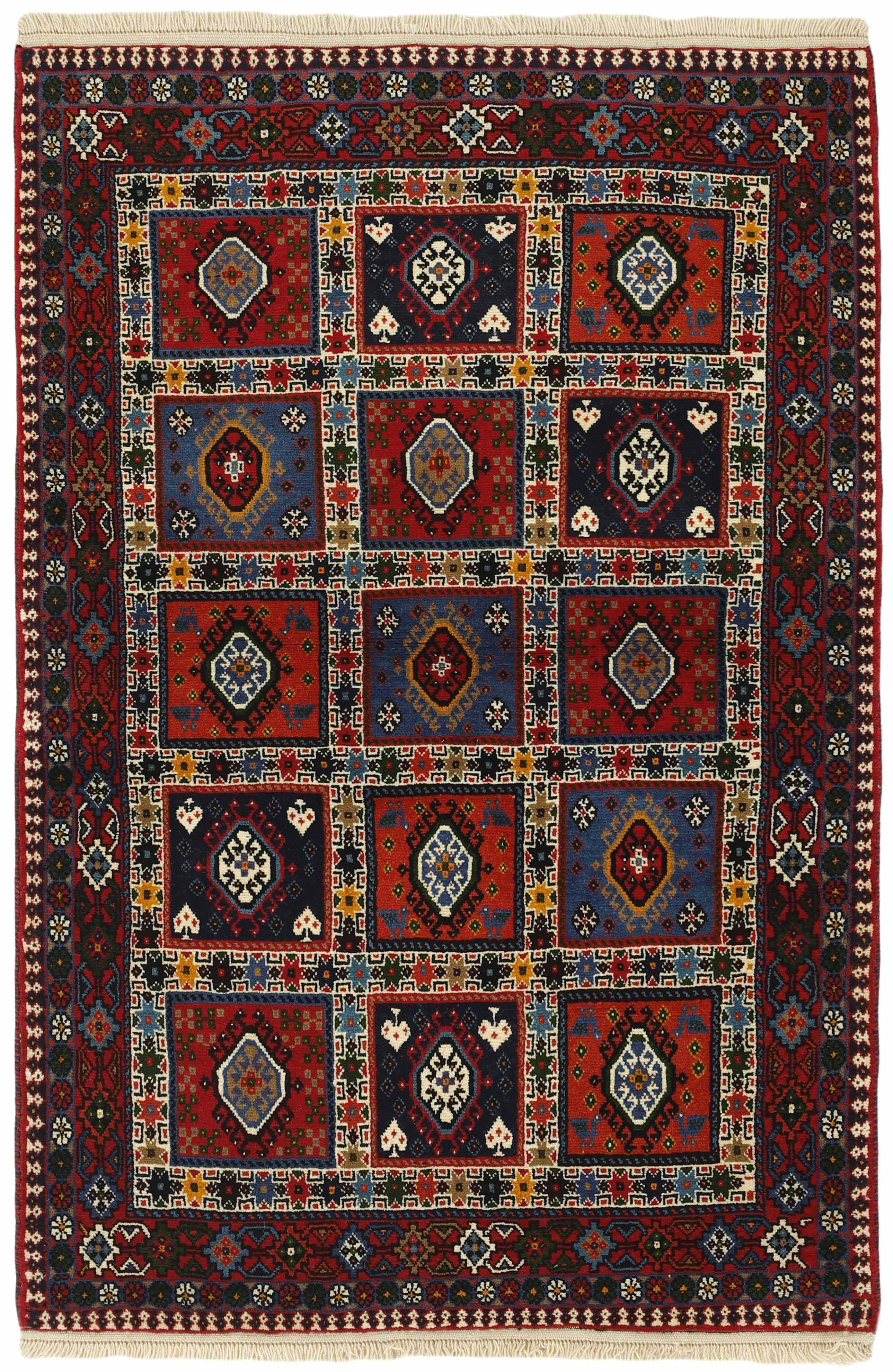 multicolour authentic persian rug with a traditional design