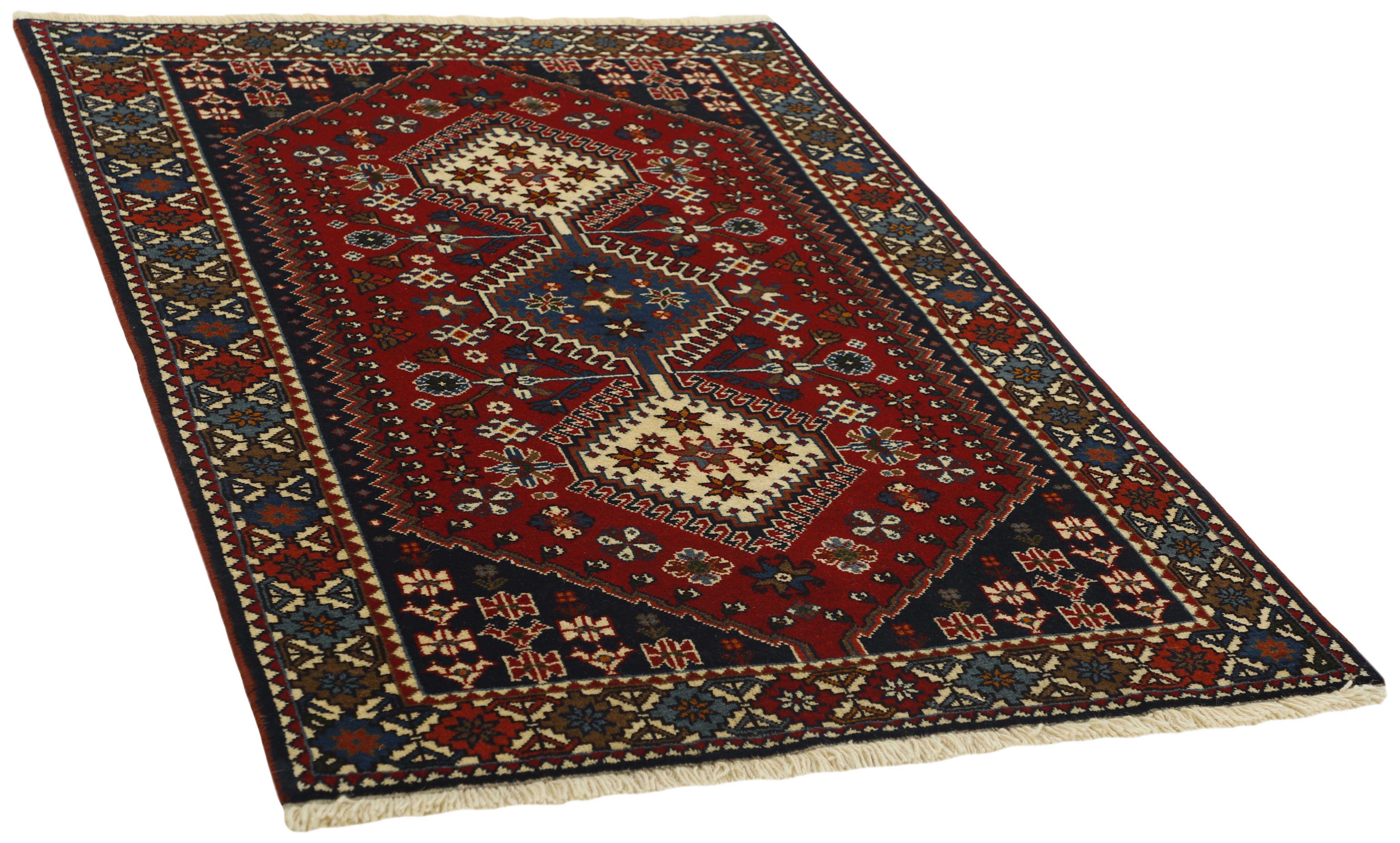 multicolour authentic persian rug with a traditional design