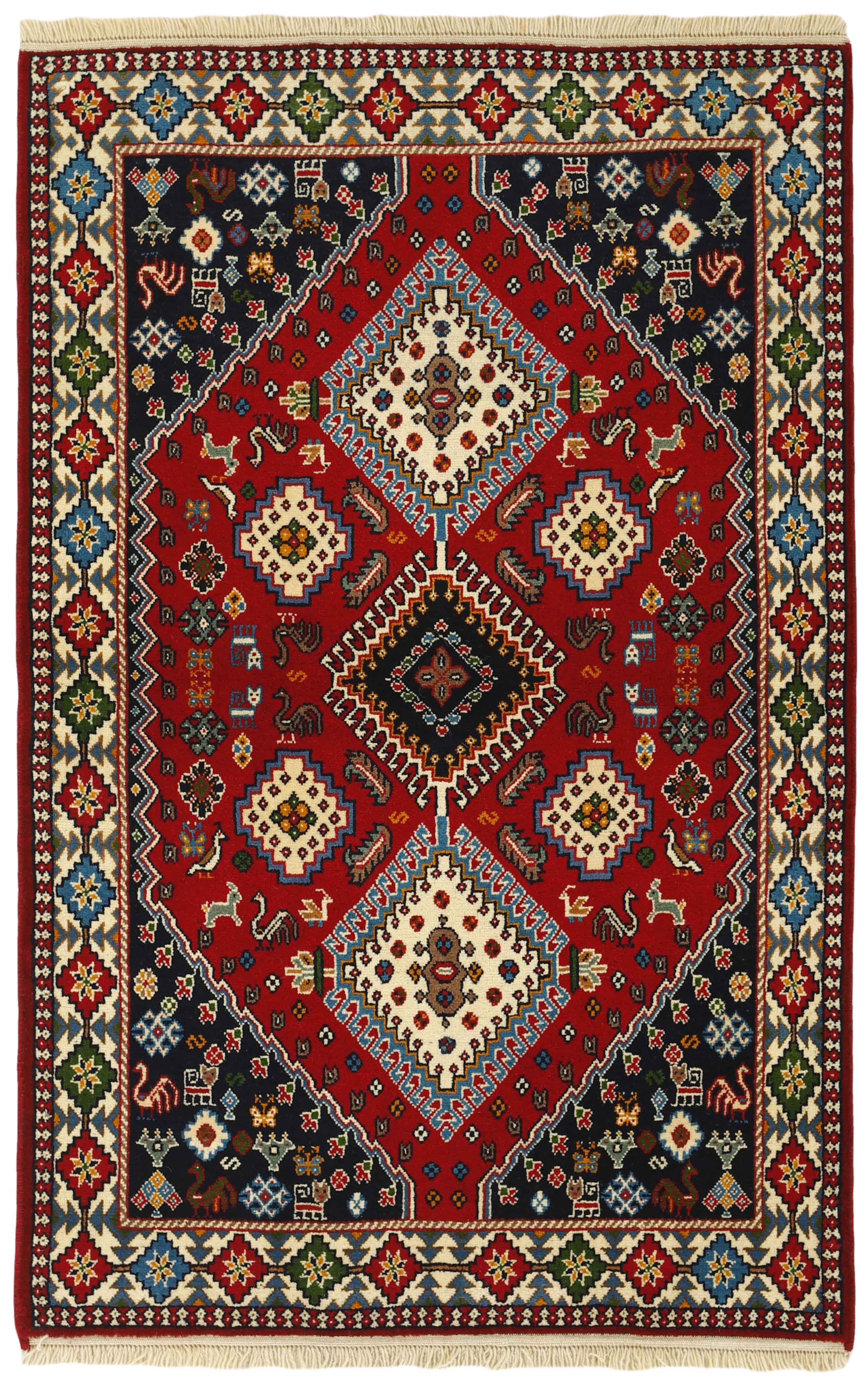 multicolour authentic persian rug with a traditional design