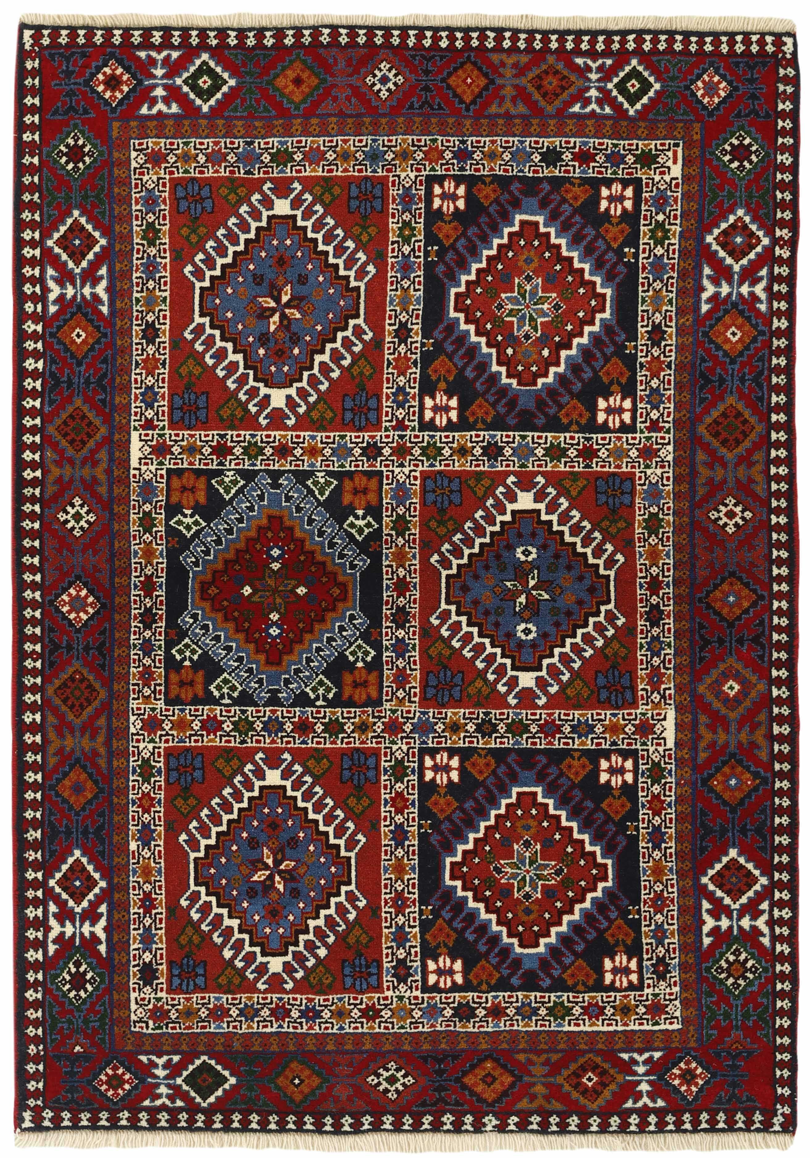 multicolour authentic persian rug with a traditional design