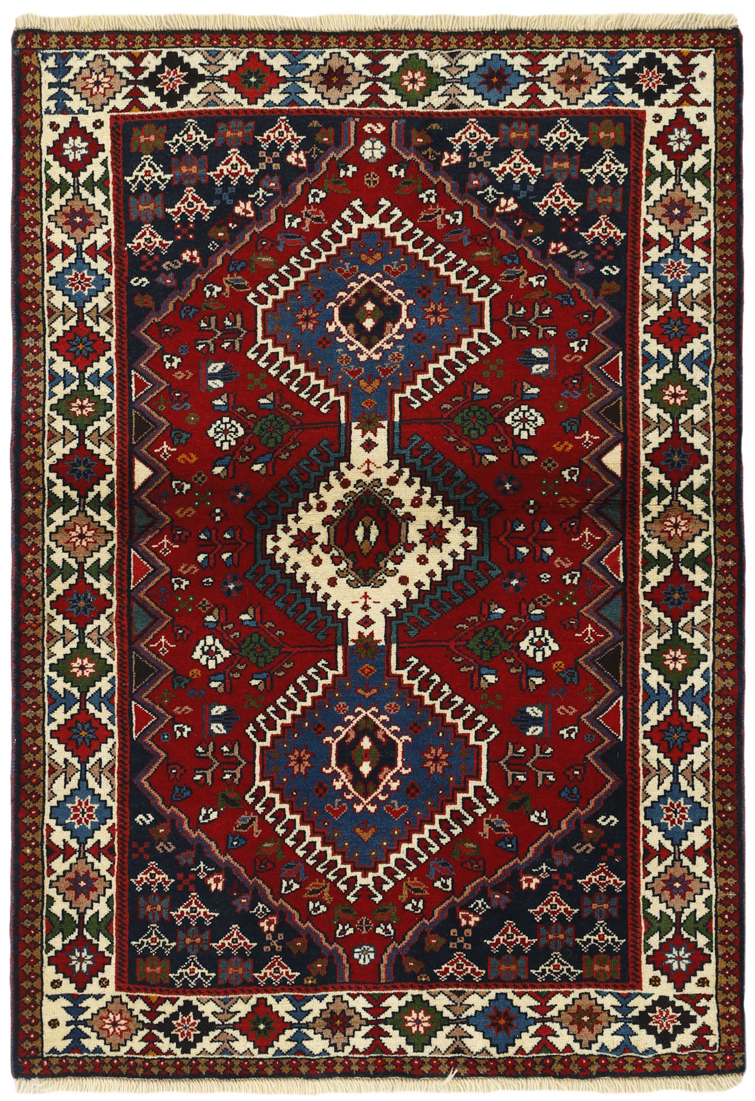 multicolour authentic persian rug with a traditional design
