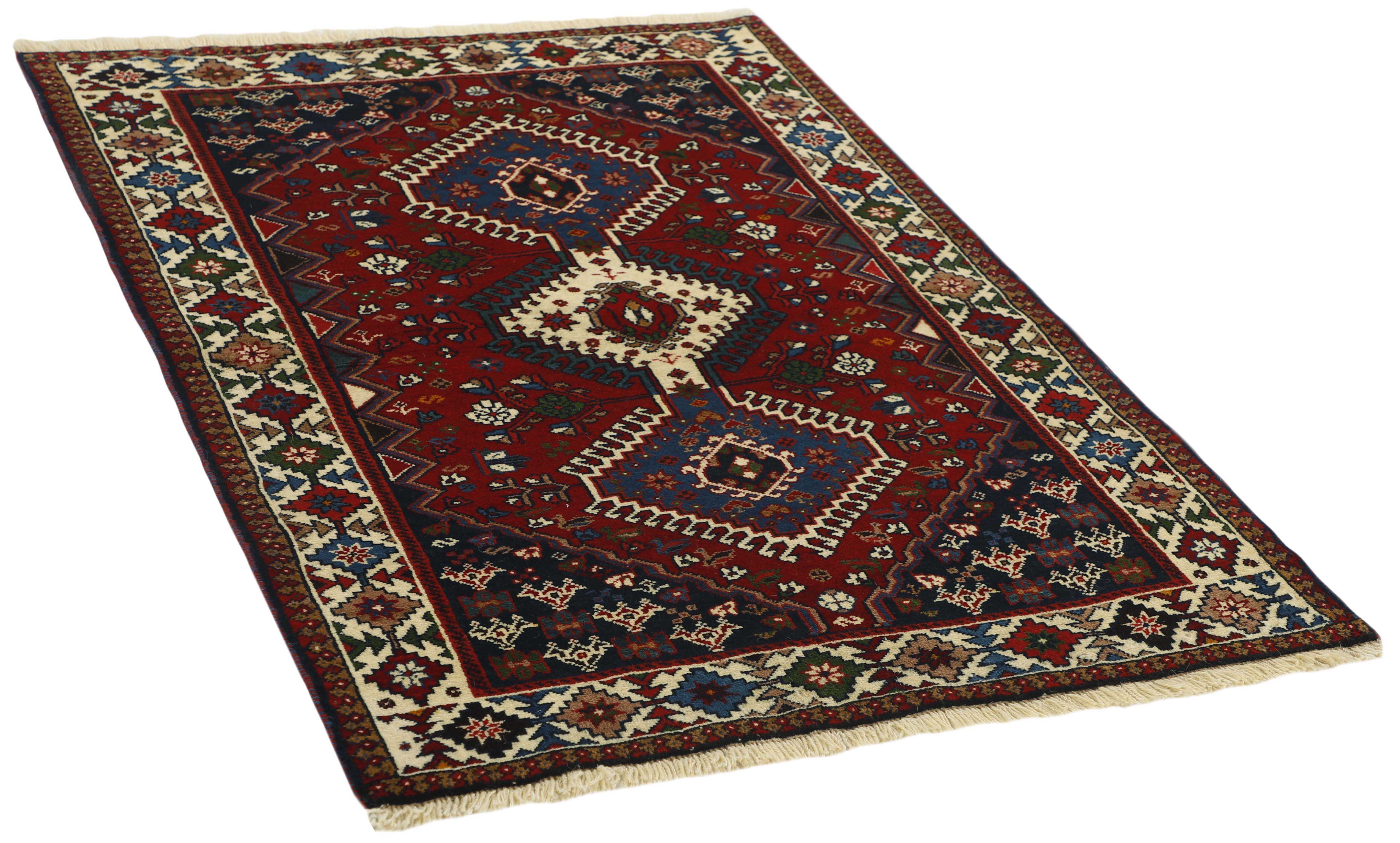 multicolour authentic persian rug with a traditional design