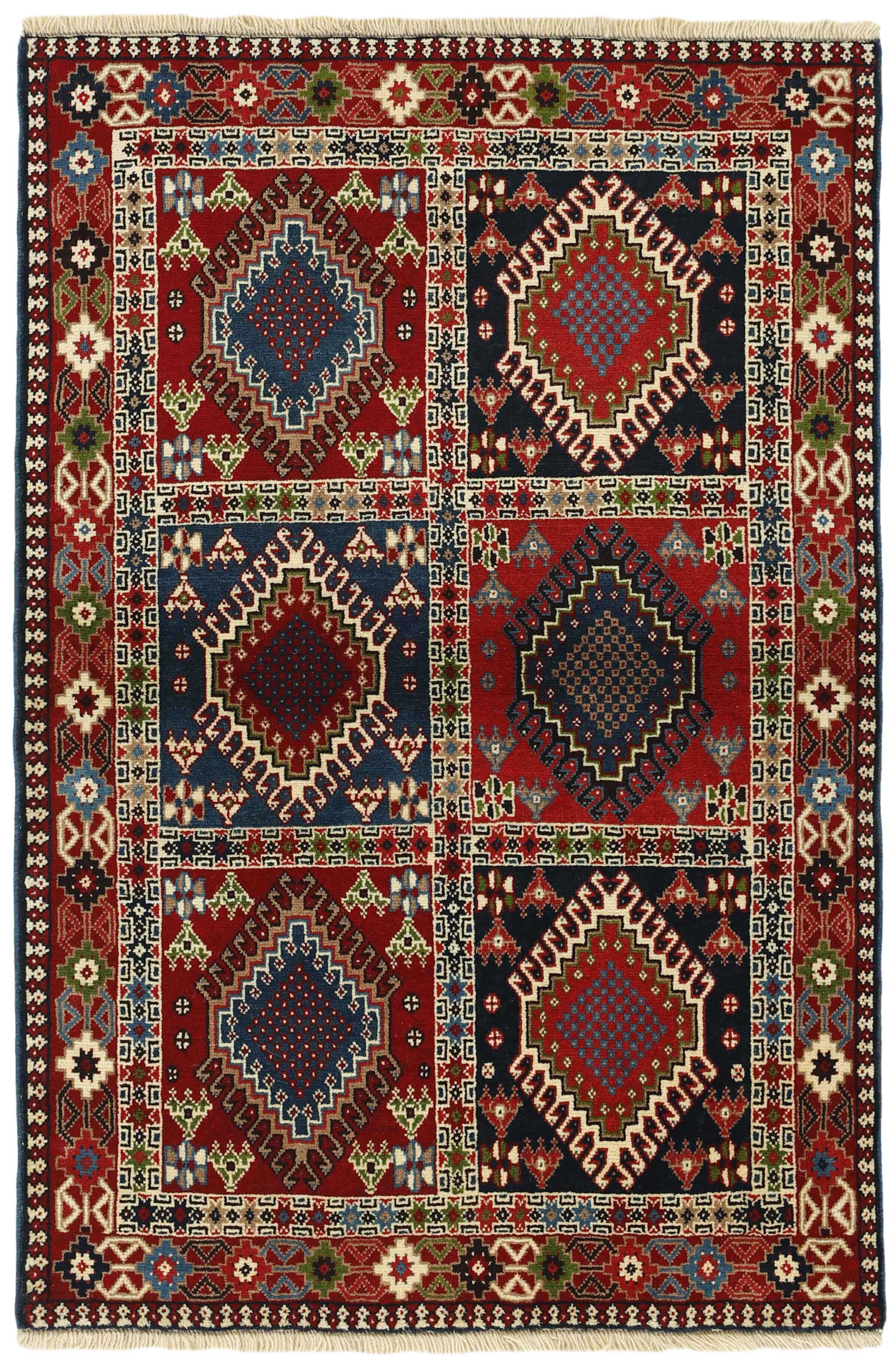red authentic persian rug with a traditional design