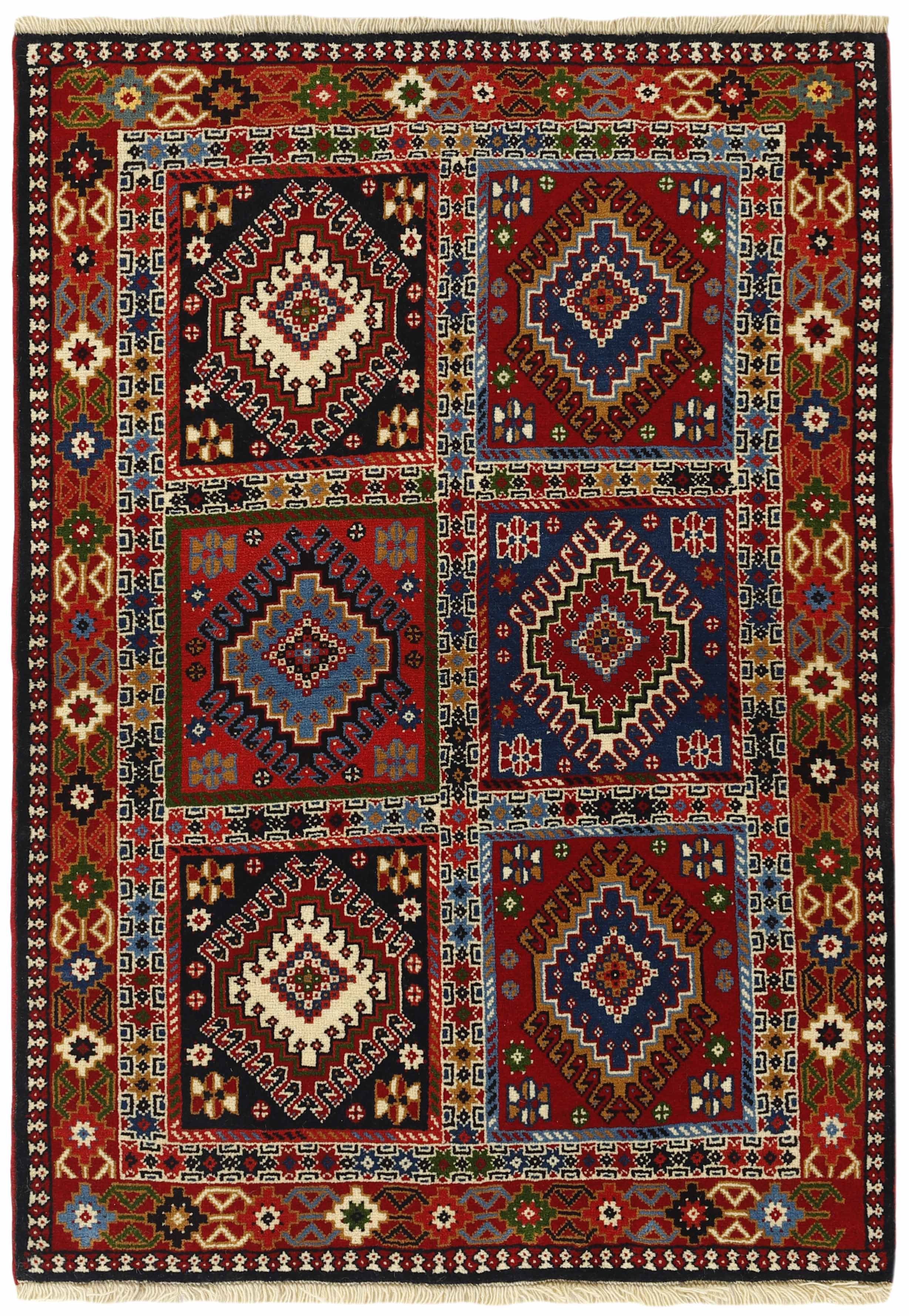 red authentic persian rug with a traditional design