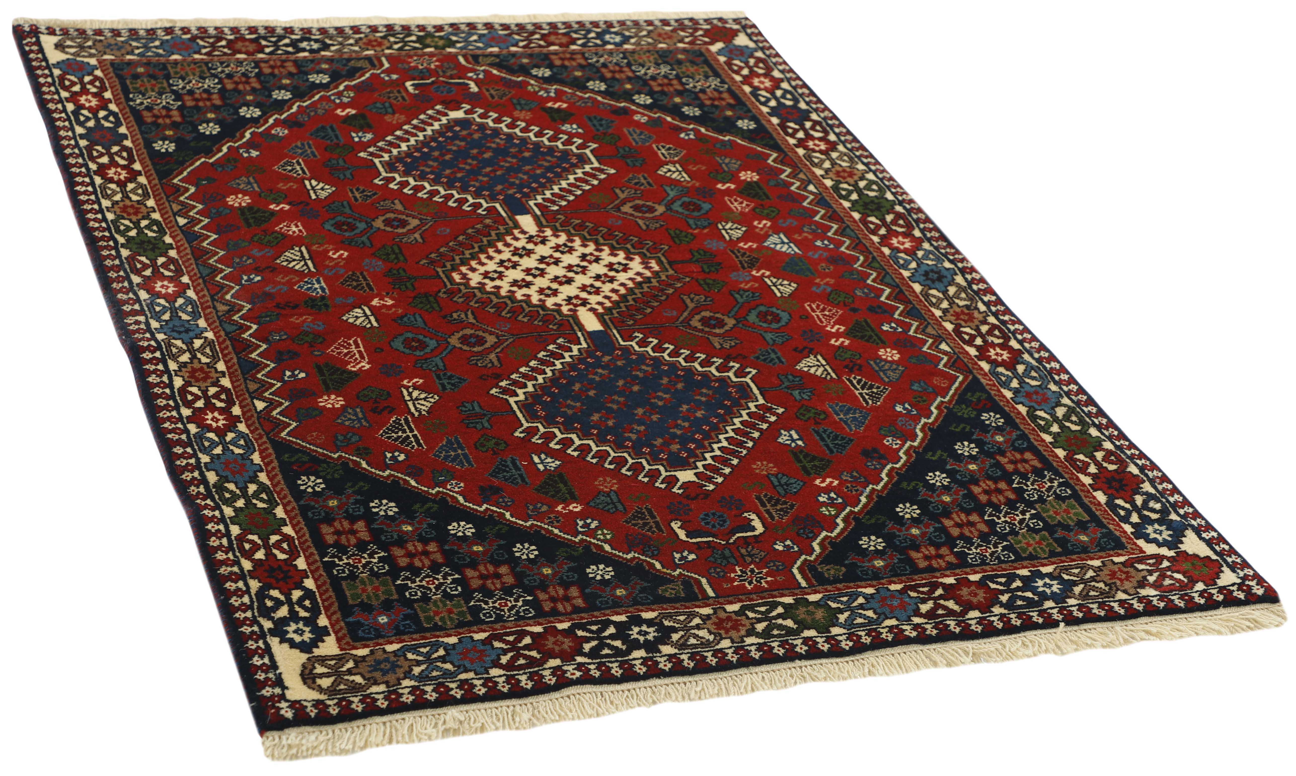 multicolour authentic persian rug with a traditional design