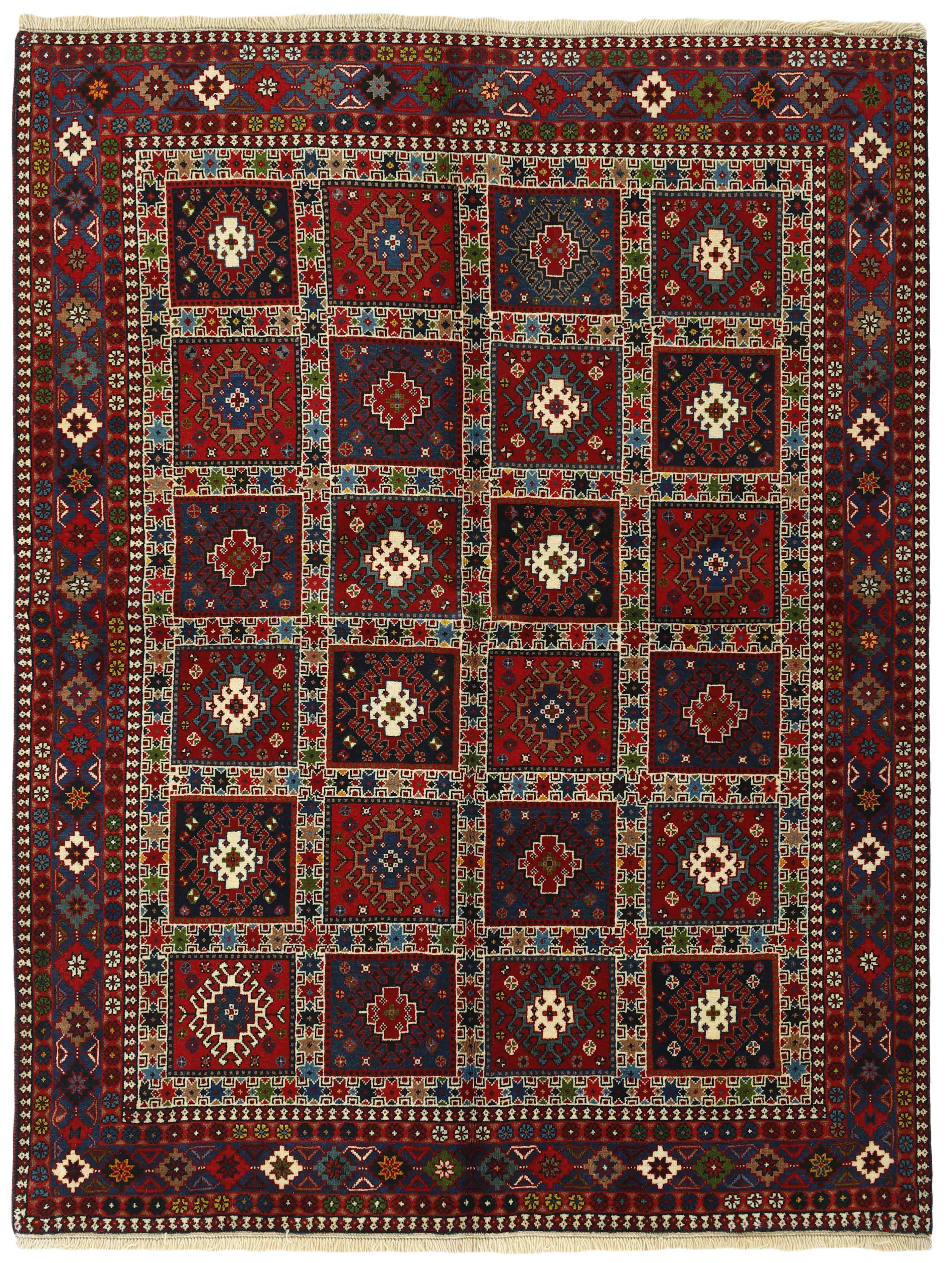 multicolour authentic persian rug with a traditional design