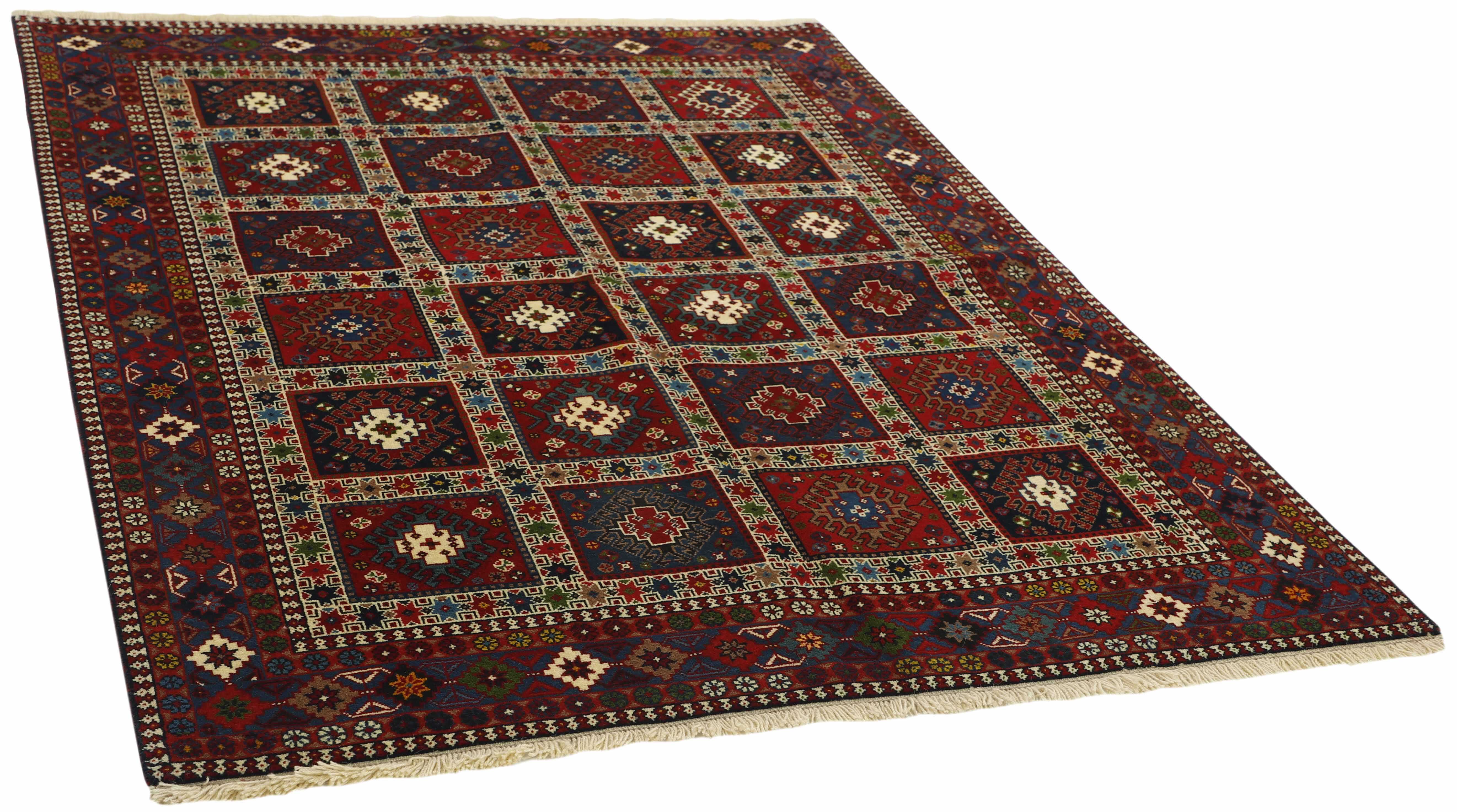 multicolour authentic persian rug with a traditional design