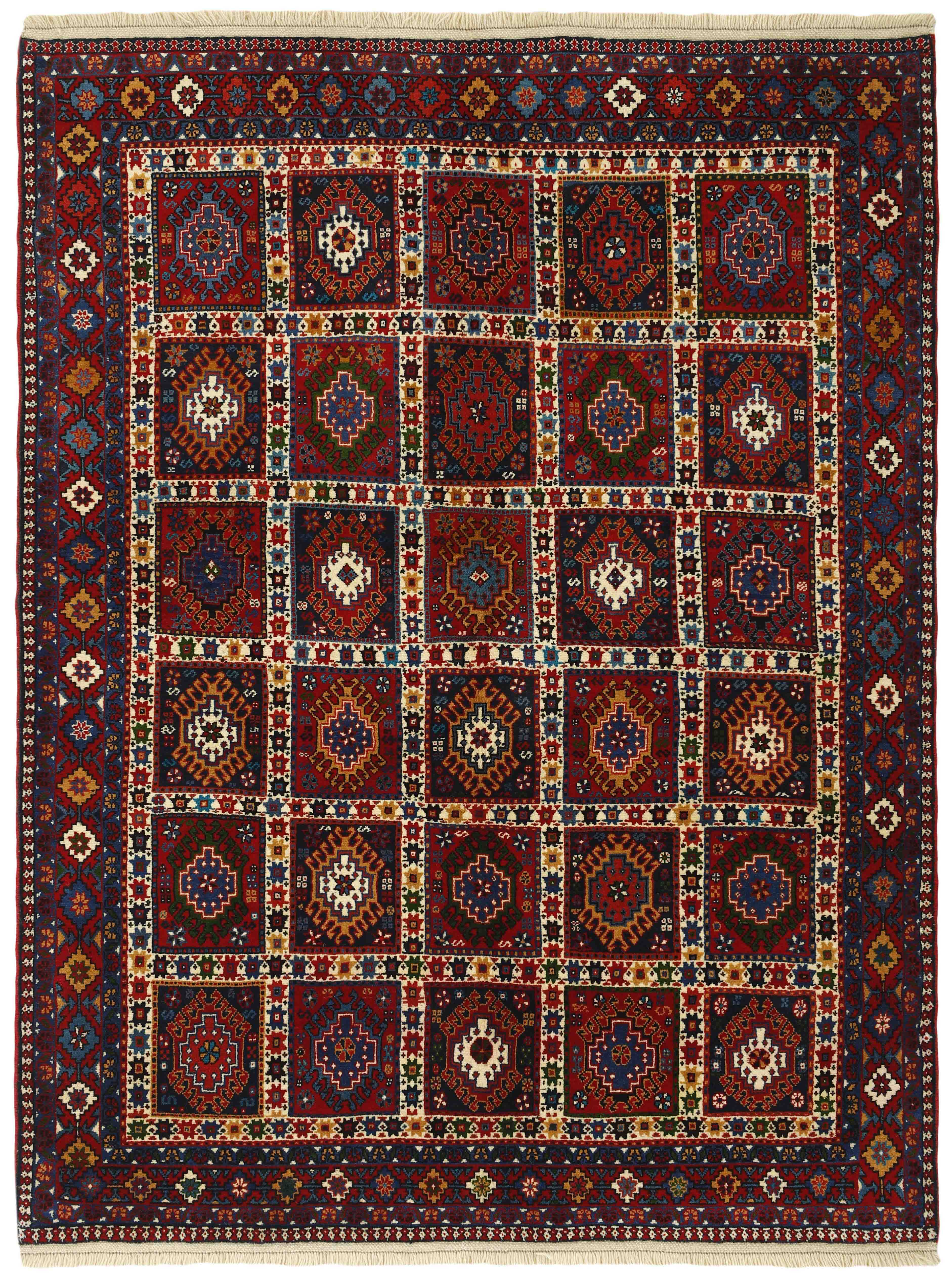 multicolour authentic persian rug with a traditional design