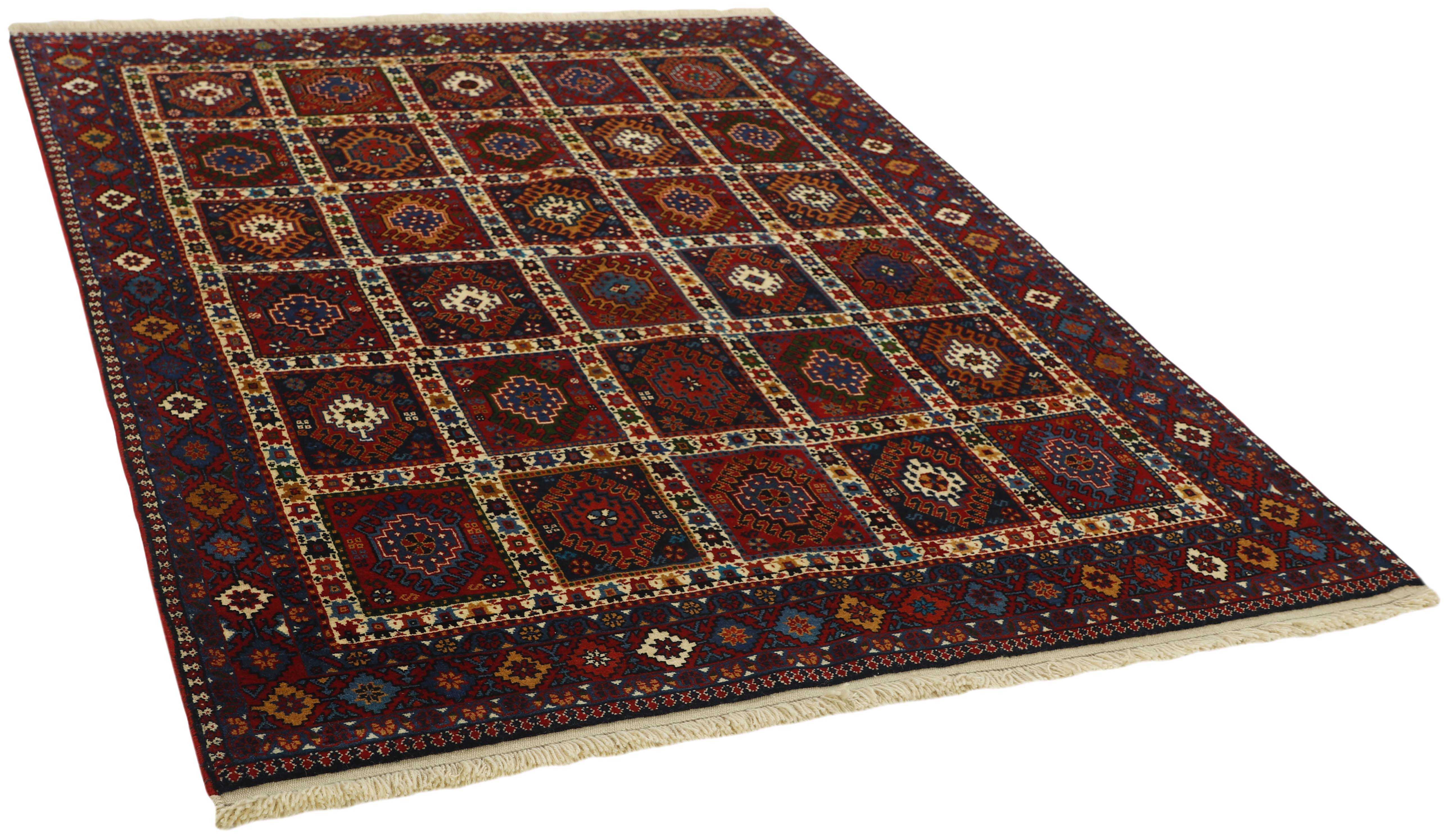 multicolour authentic persian rug with a traditional design