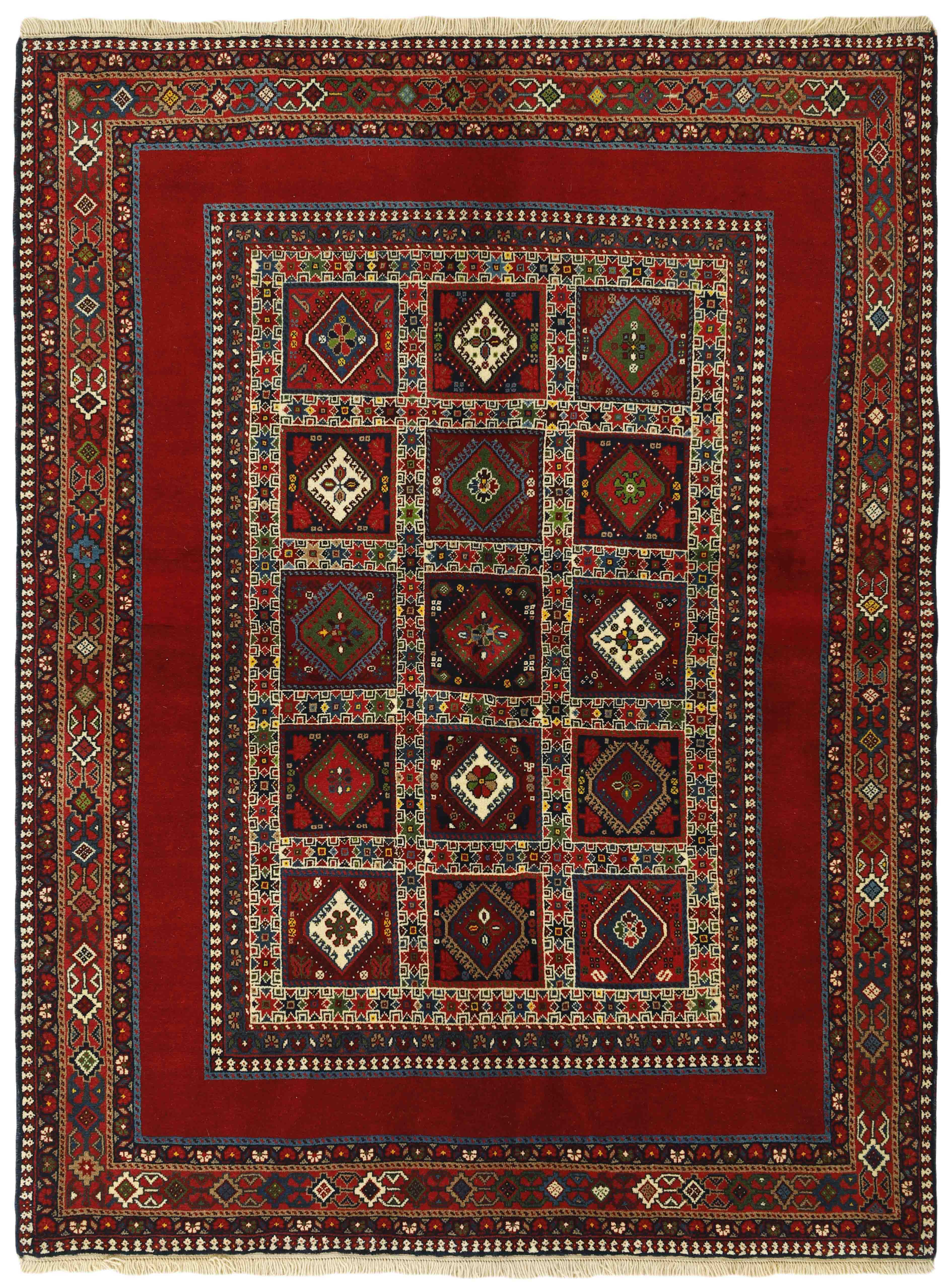 multicolour authentic persian rug with a traditional design
