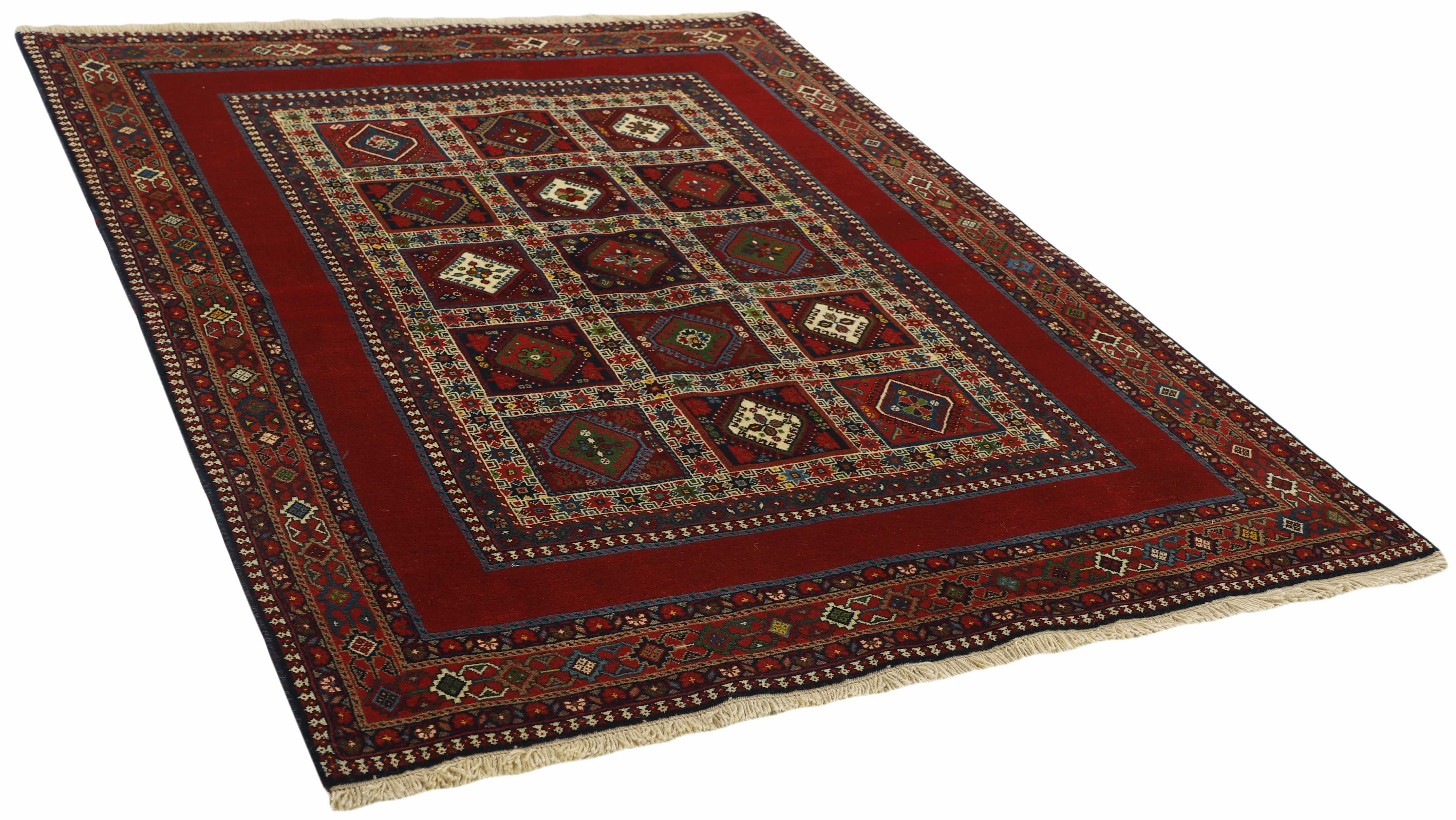 multicolour authentic persian rug with a traditional design