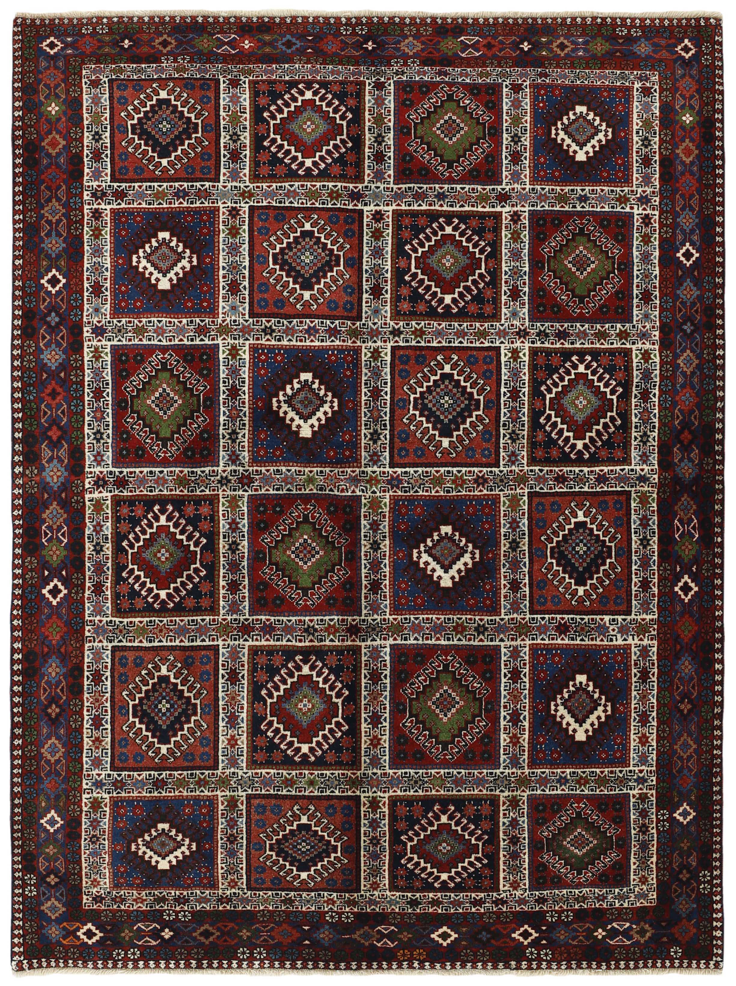 multicolour authentic persian rug with a traditional design