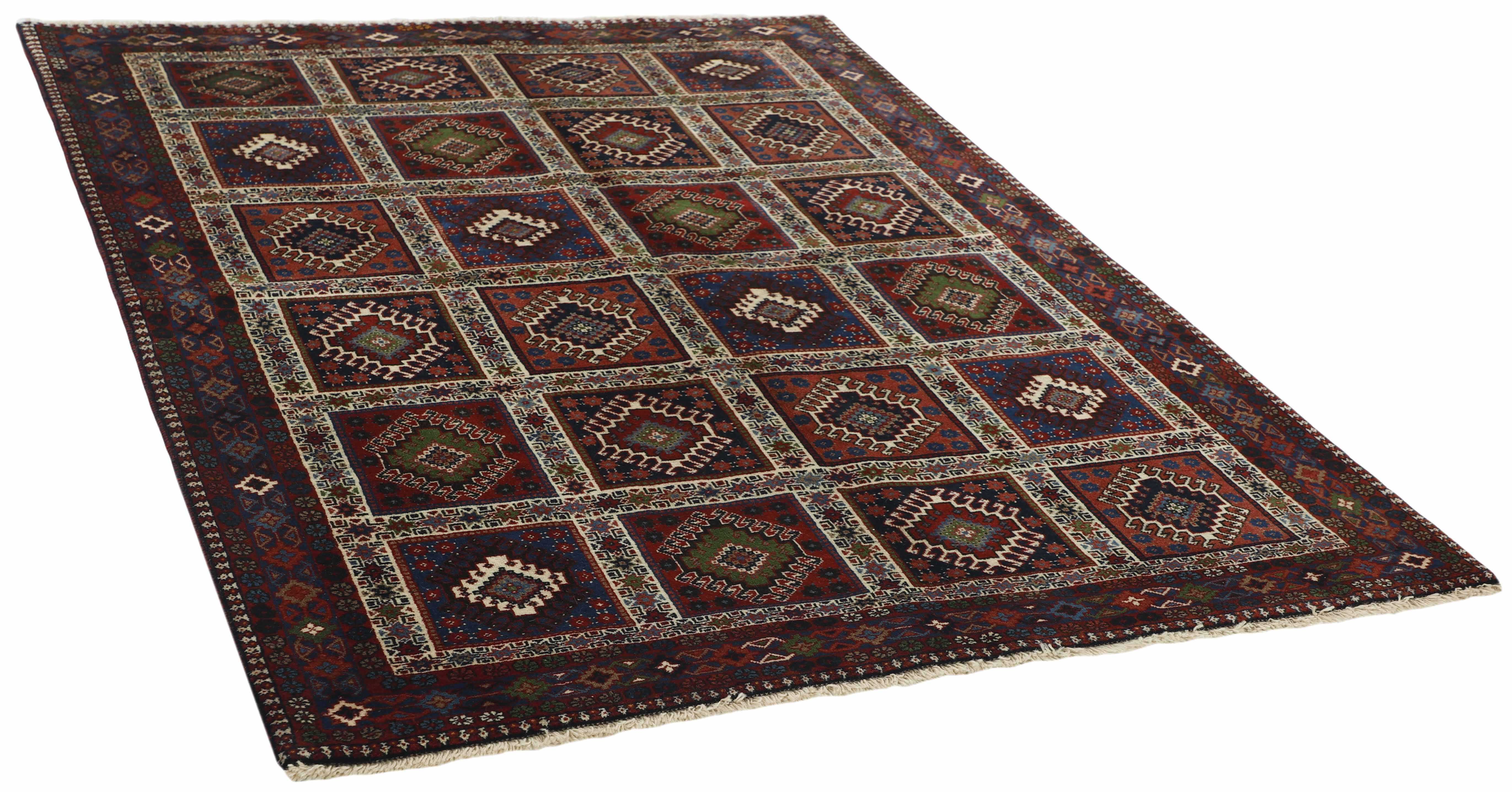 multicolour authentic persian rug with a traditional design