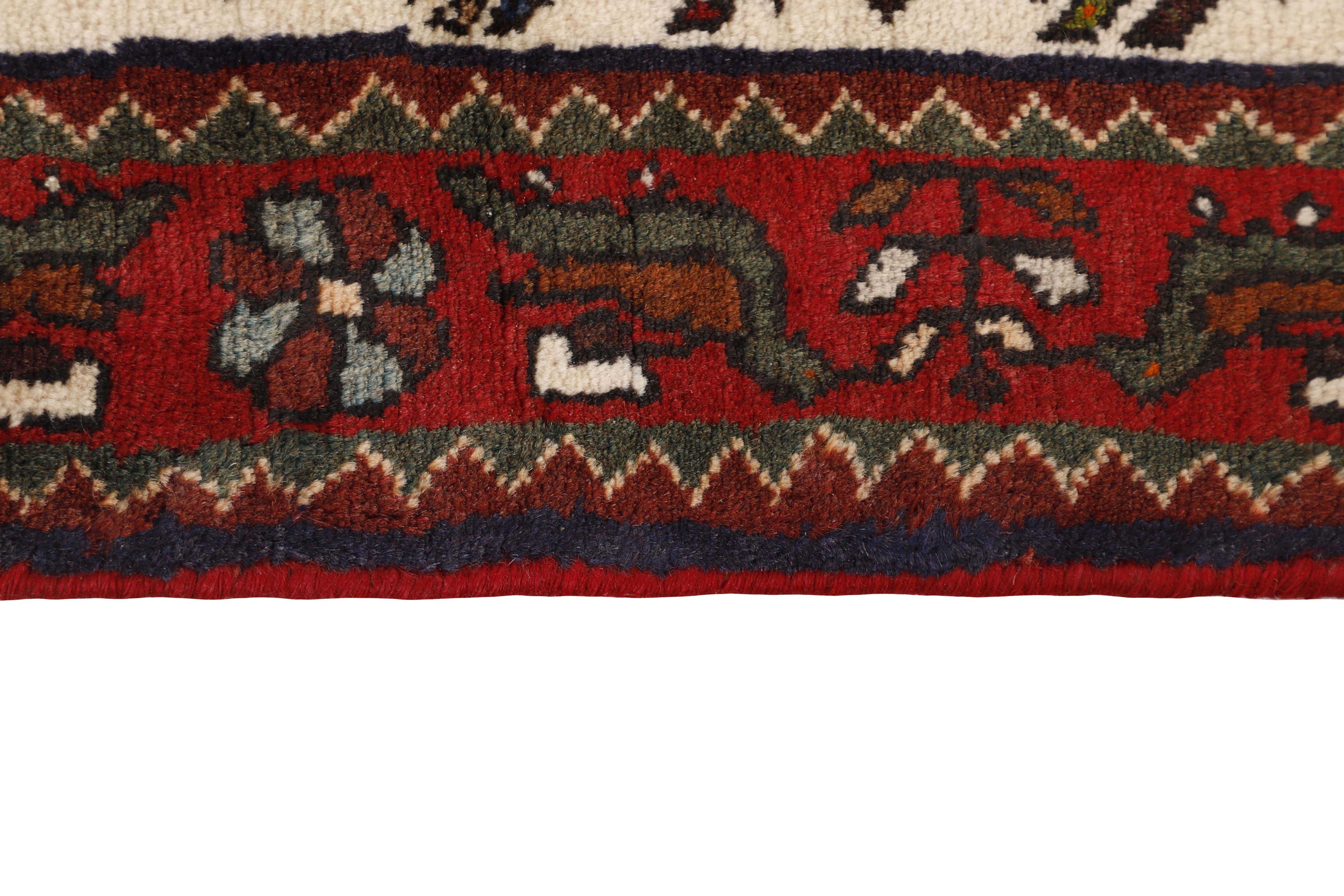 red and black persian rug with geometric design