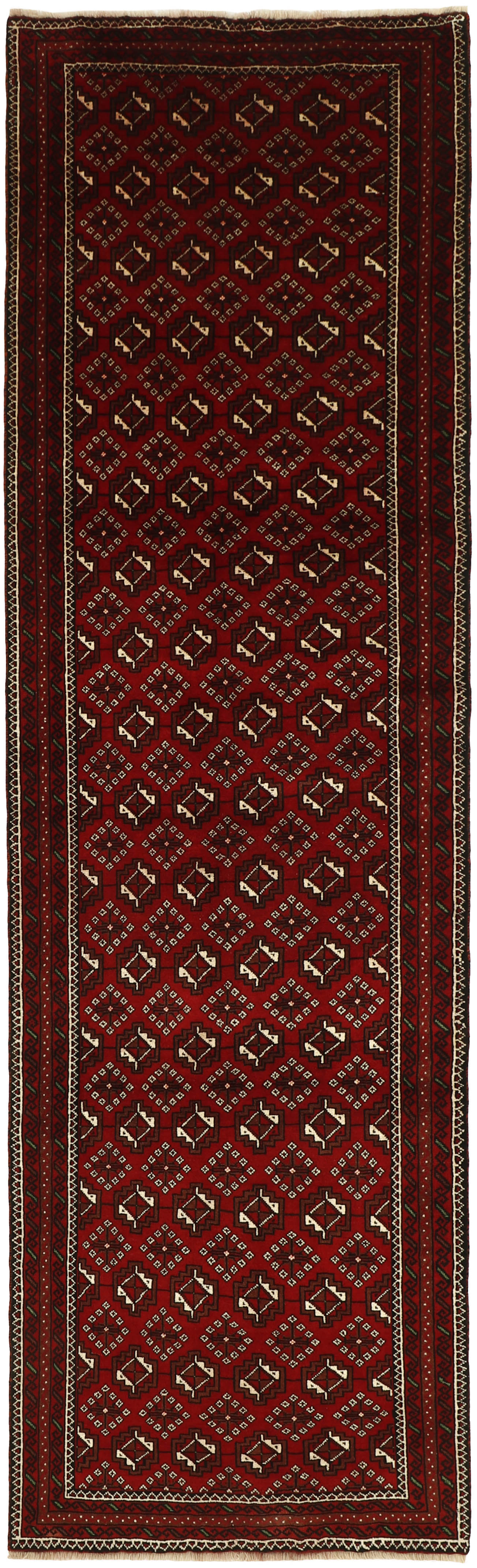 Red Persian wool rug with traditional design