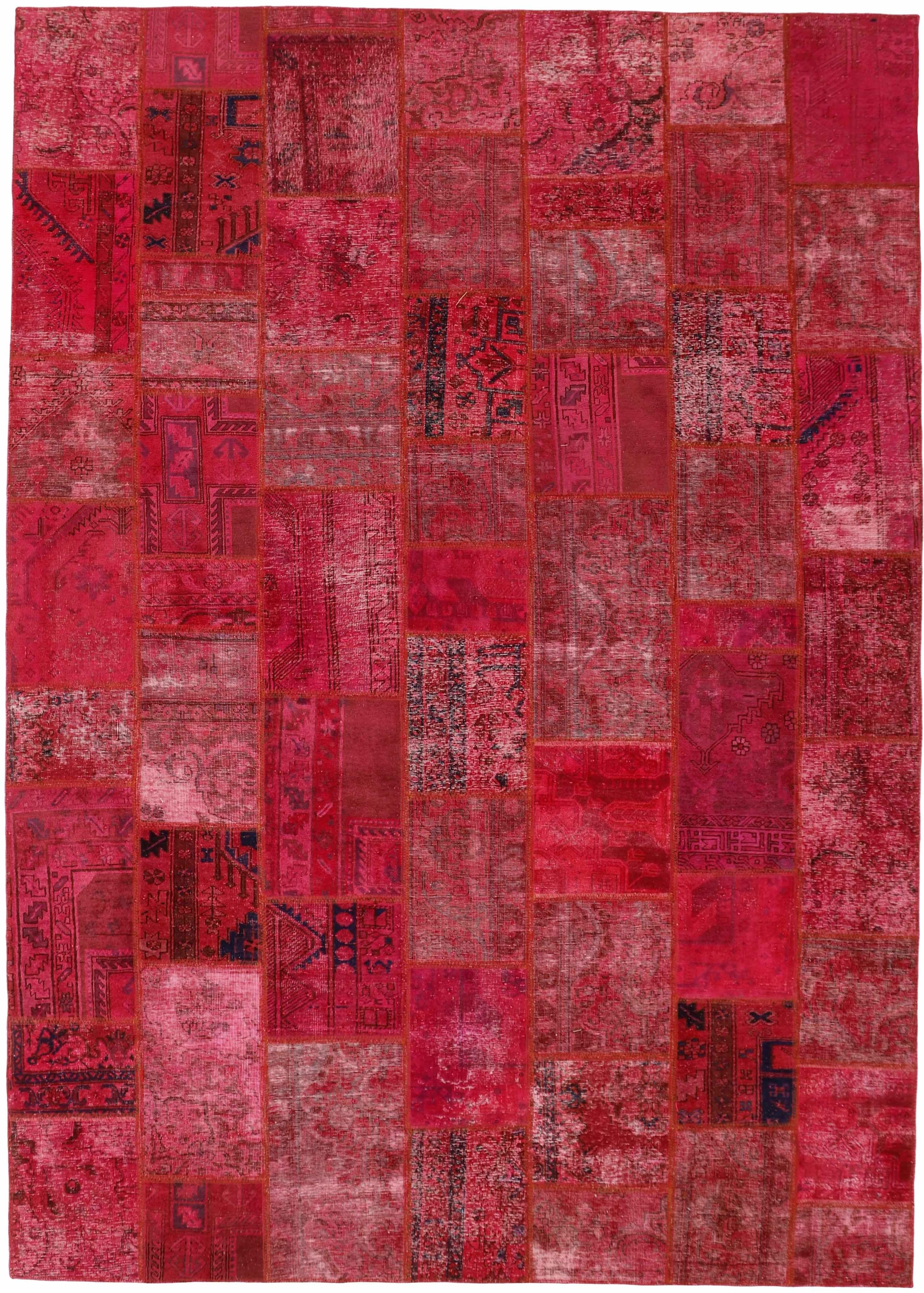 Authentic pink patchwork persian rug