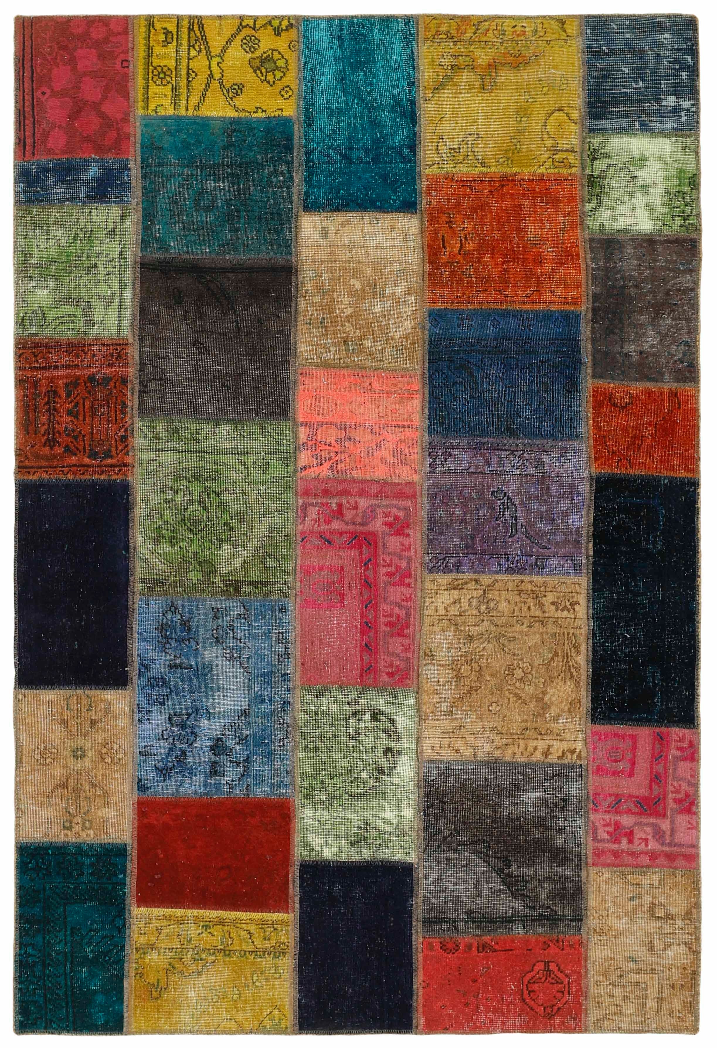 Authentic multicolour patchwork persian rug