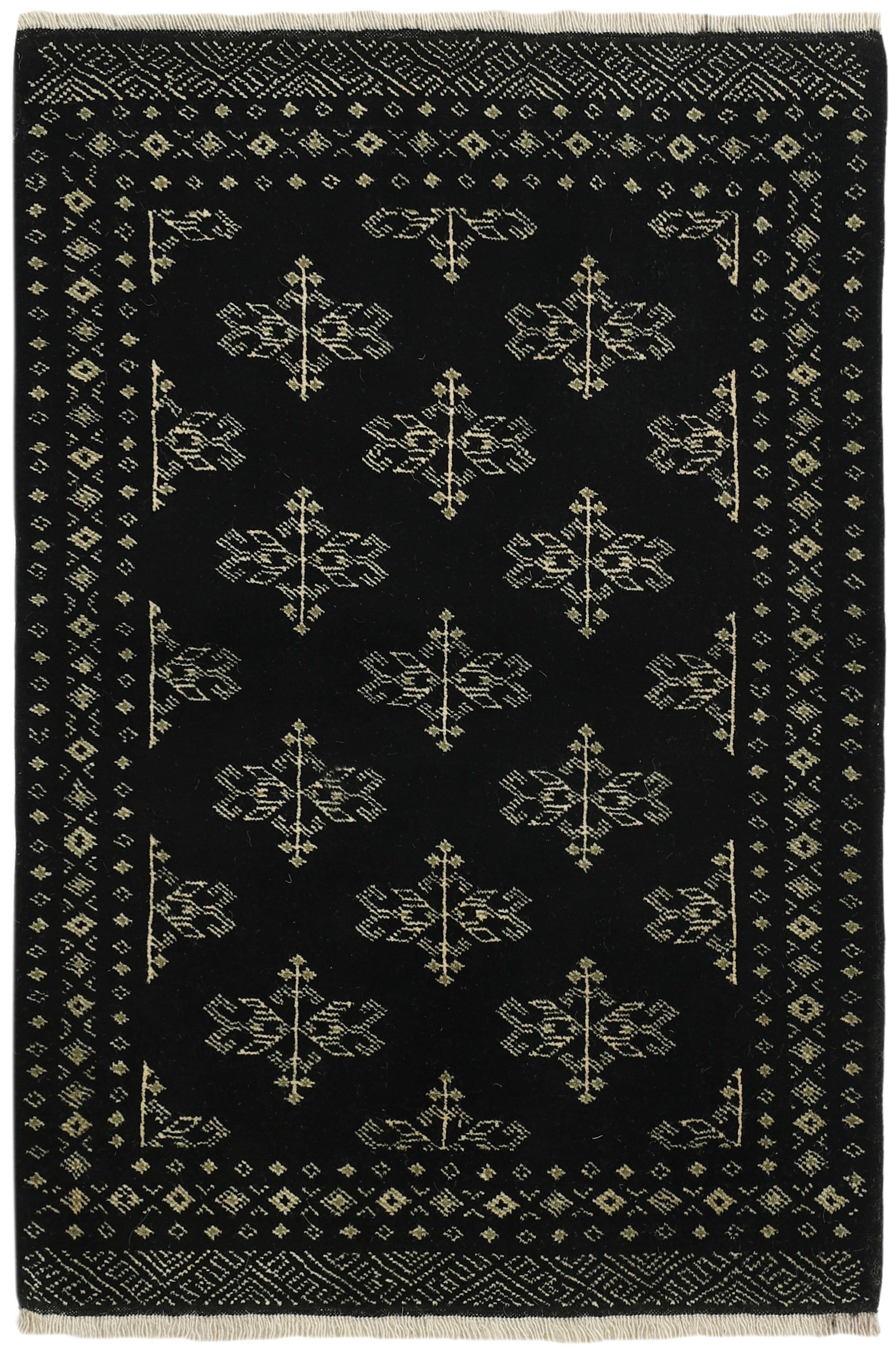 authentic black and ivory persian rug