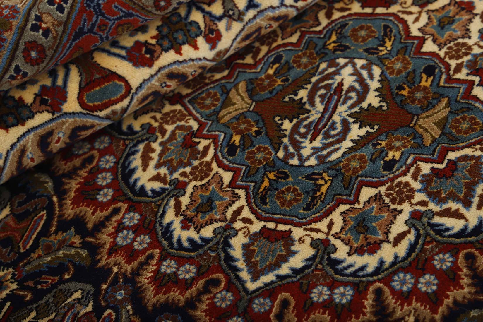 Authentic persian rug with a traditional floral design in red