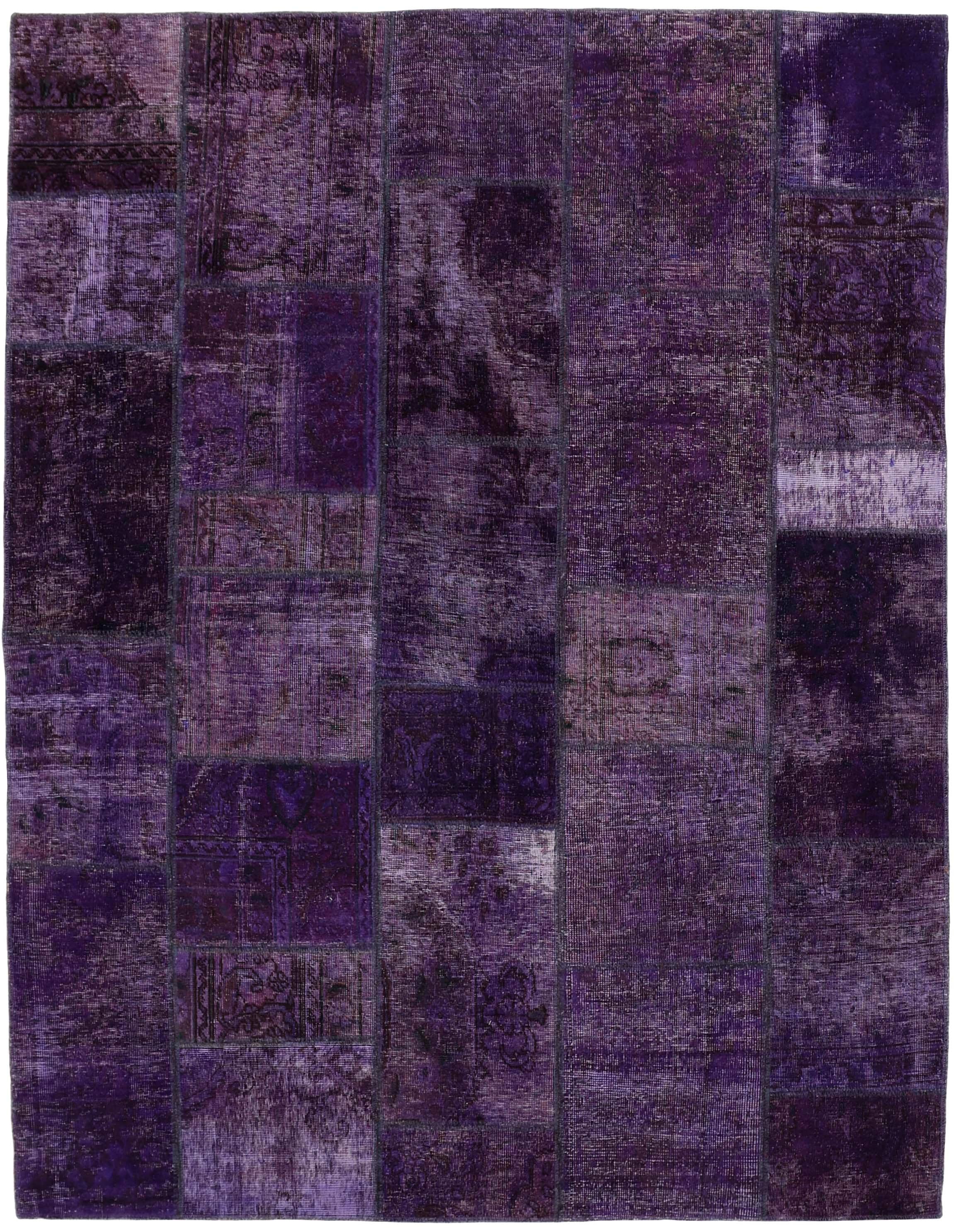 Authentic purple patchwork persian rug