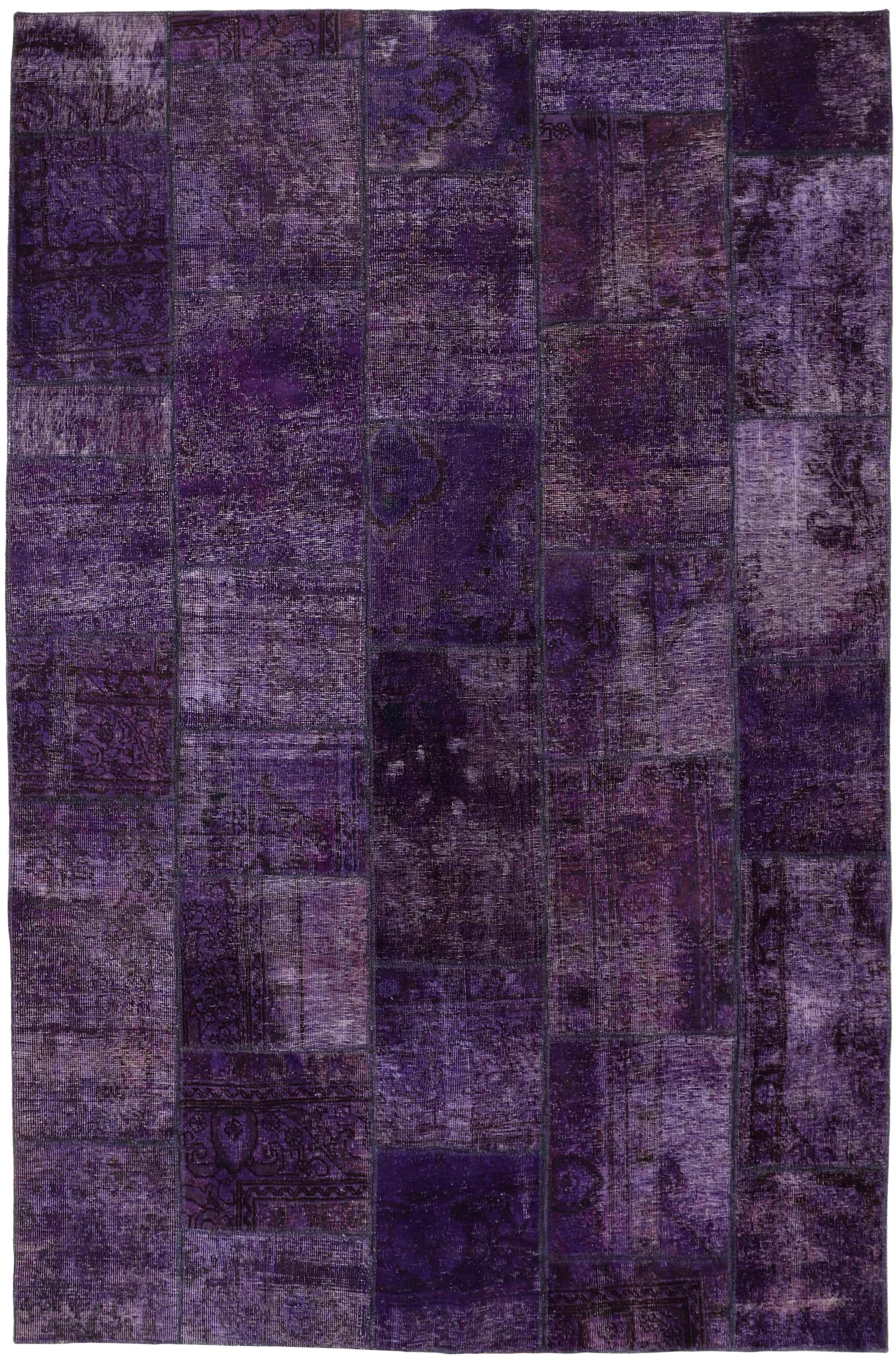 Authentic purple patchwork persian rug