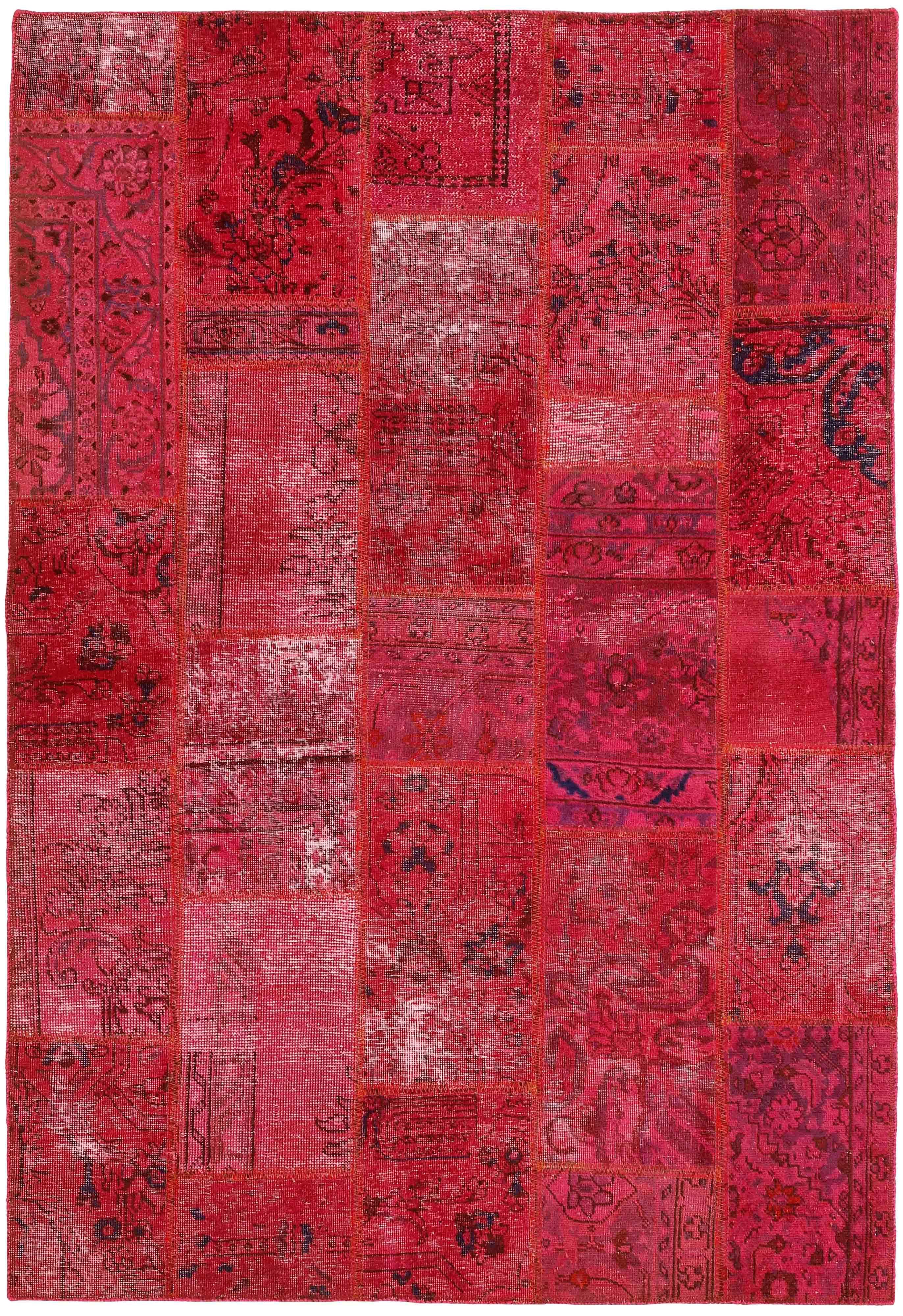 Authentic pink patchwork persian rug