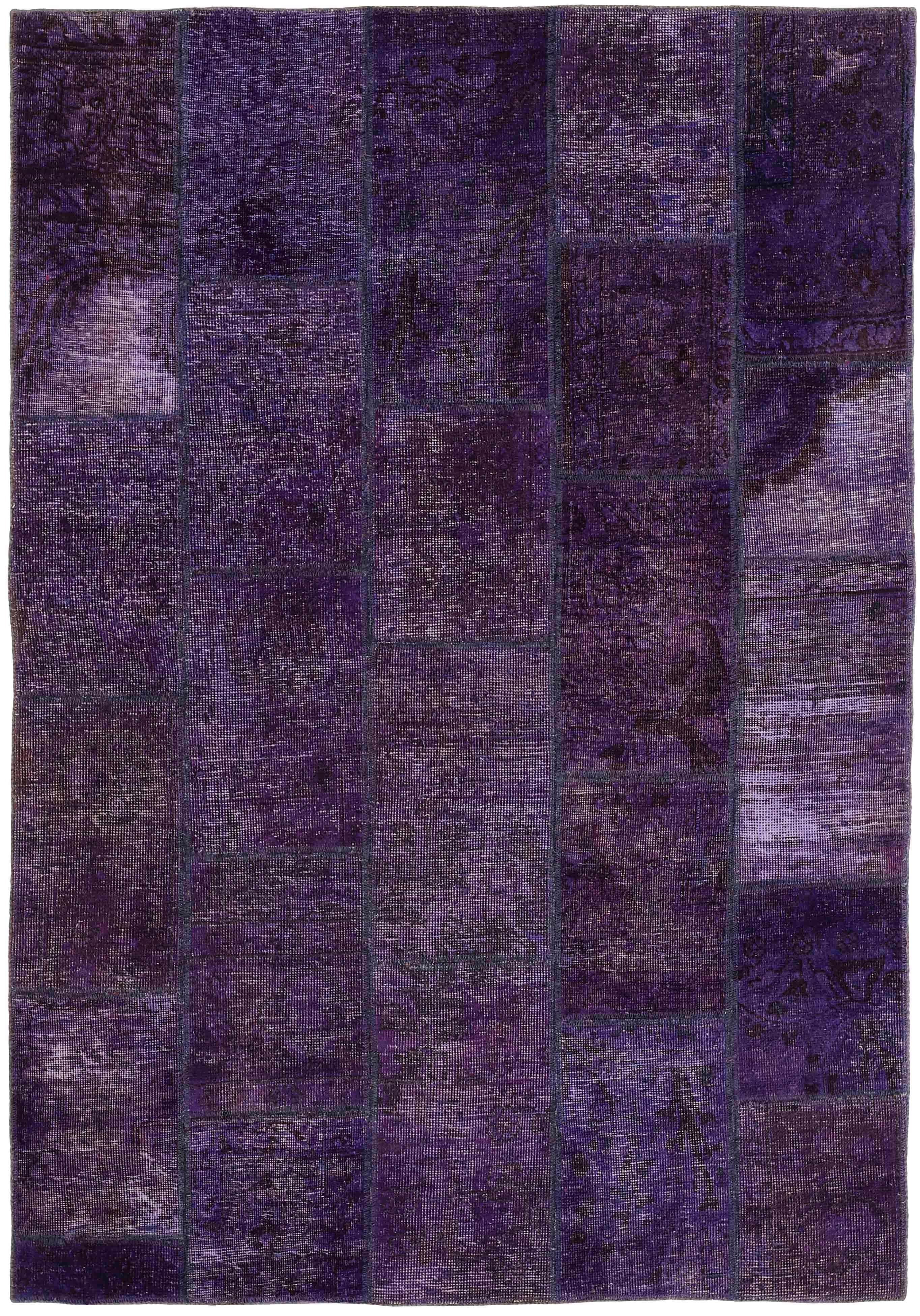 Authentic purple patchwork persian rug