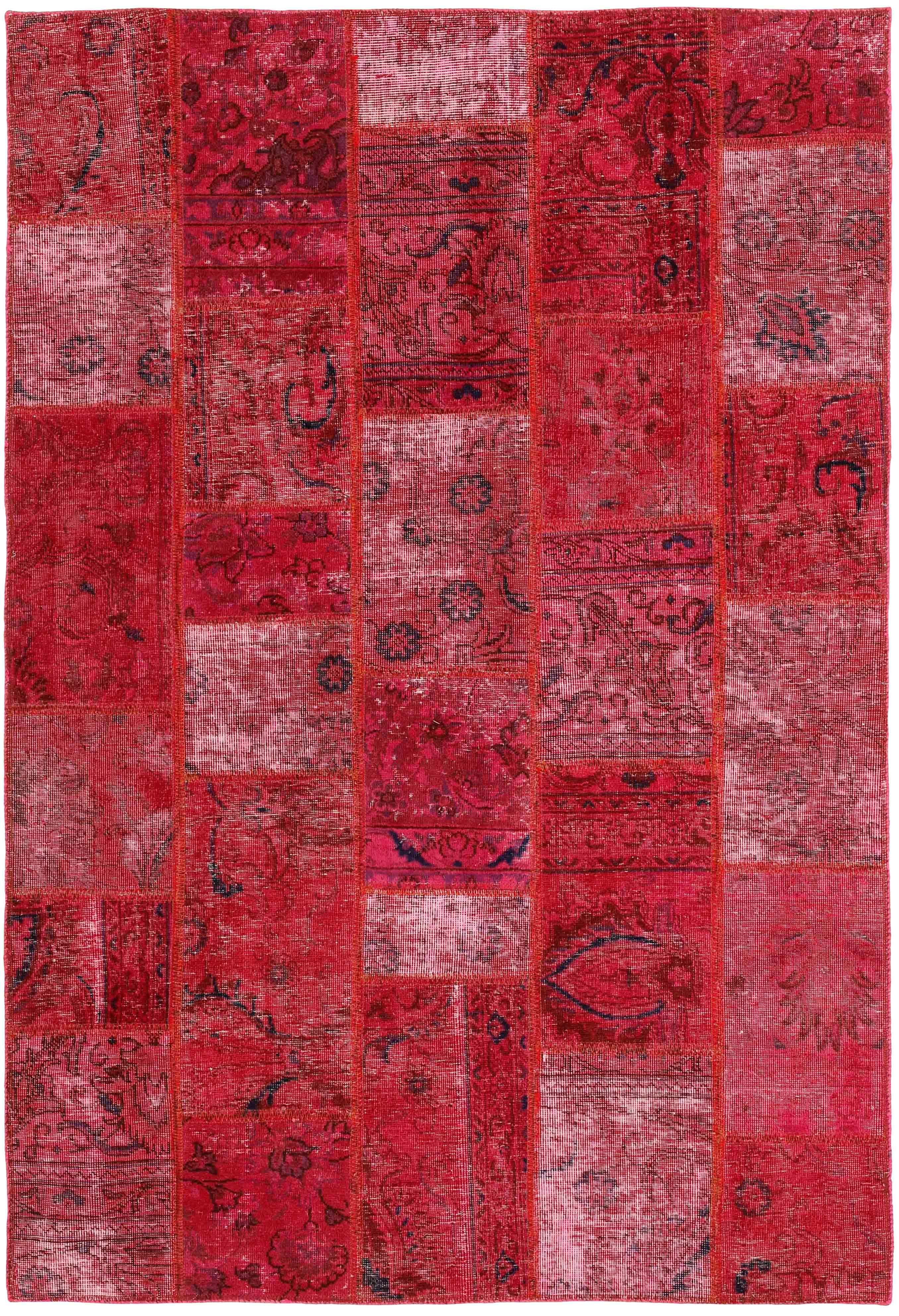 Authentic pink patchwork persian rug