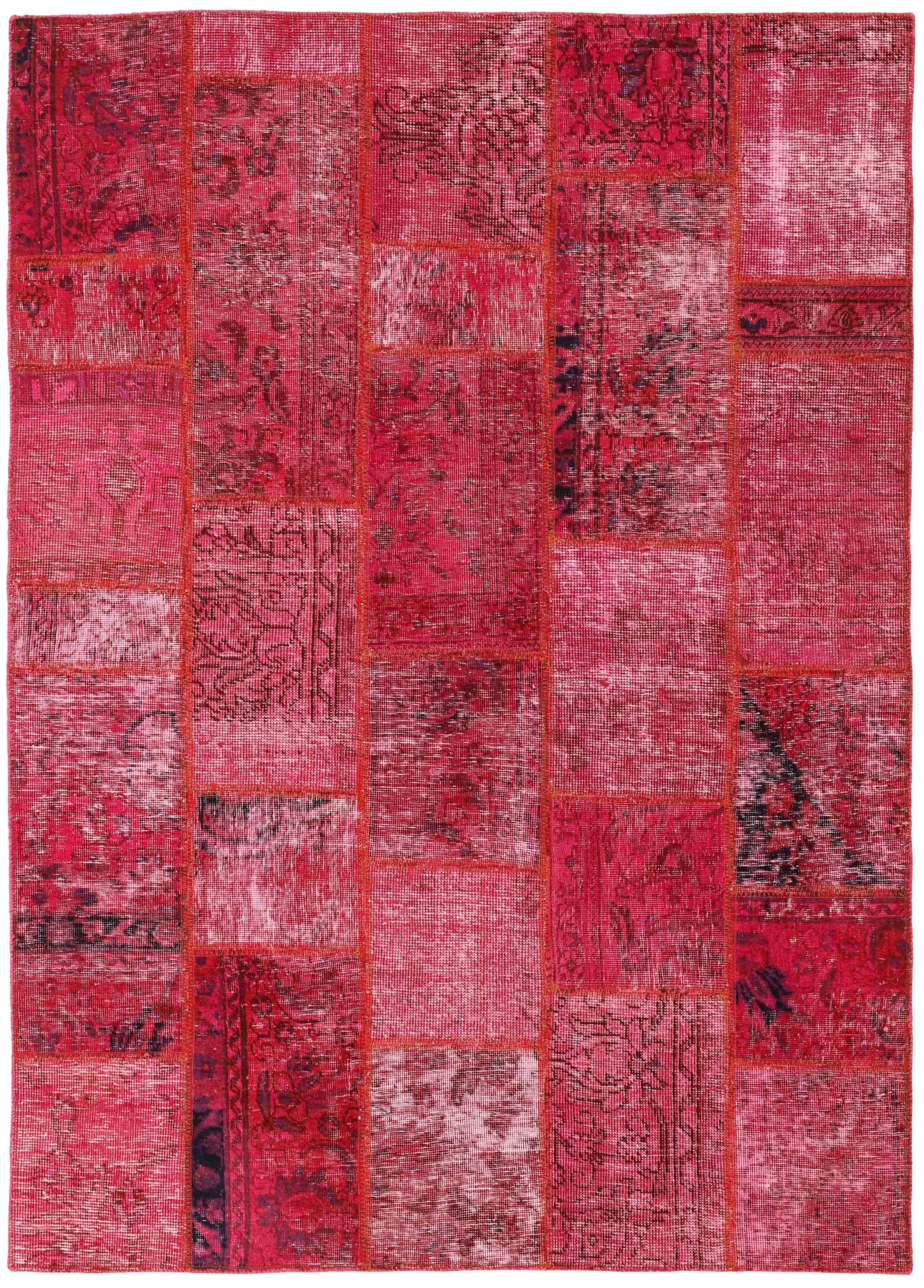 Authentic pink patchwork persian rug