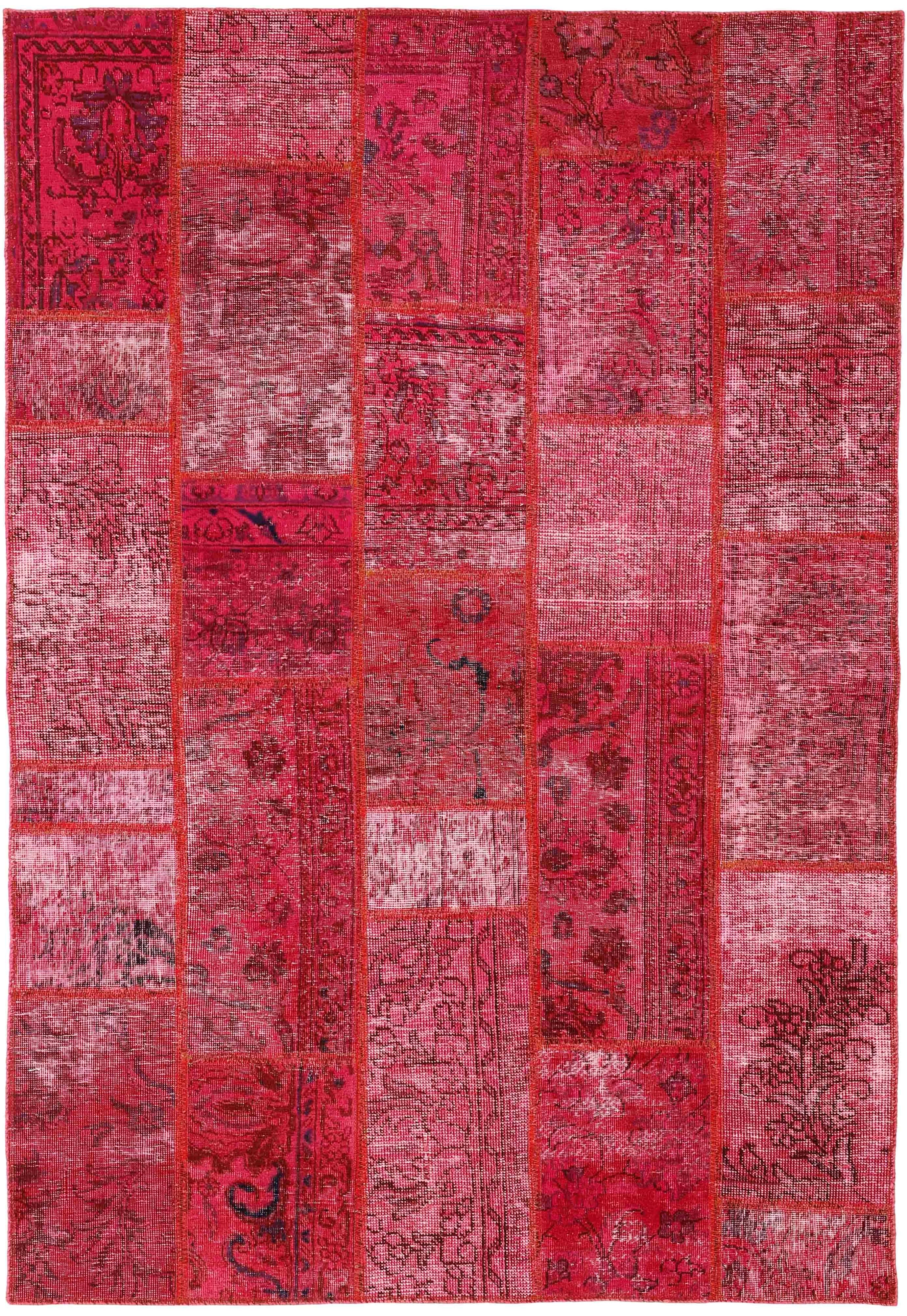 Authentic pink patchwork persian rug