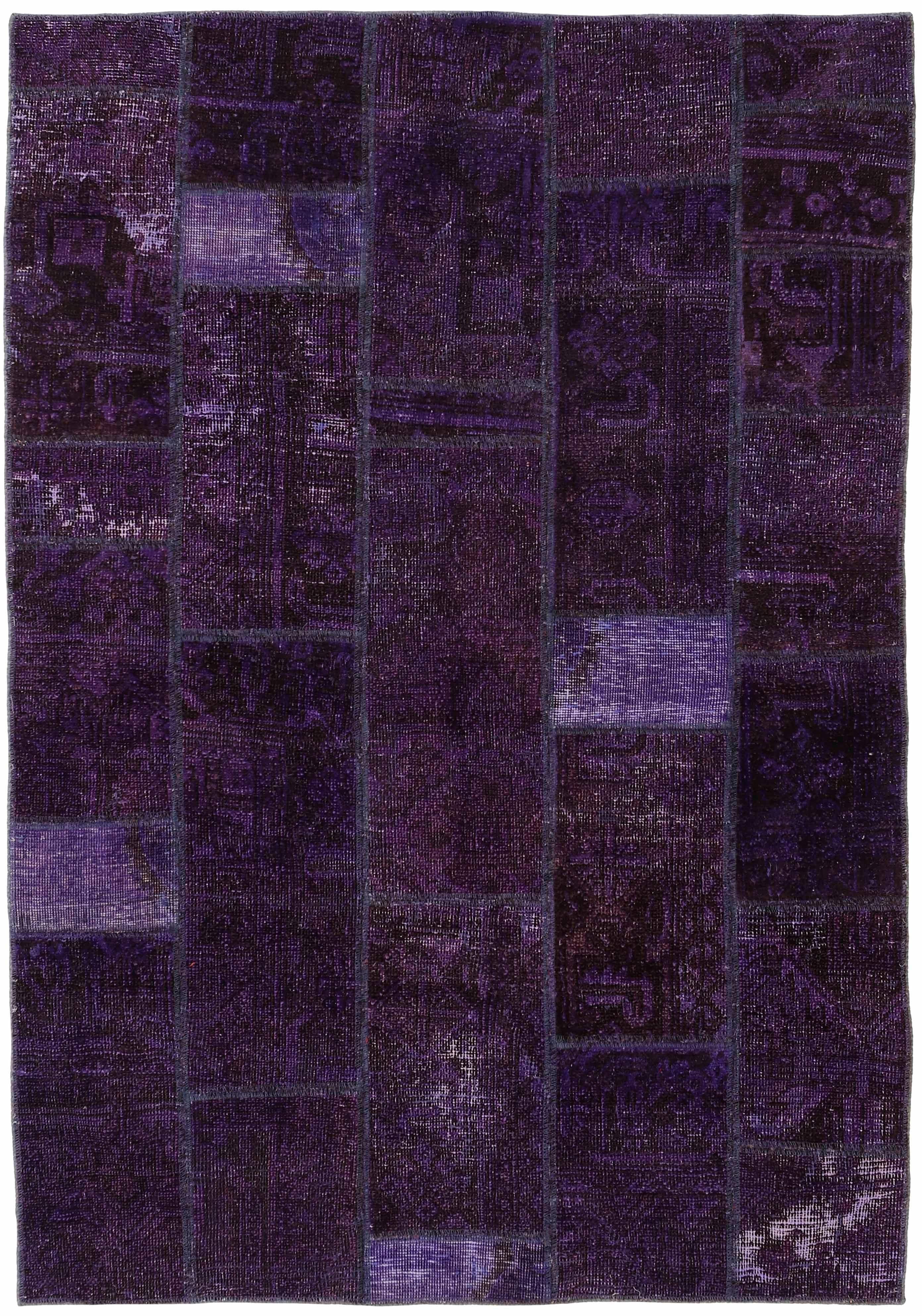 Authentic purple patchwork persian rug