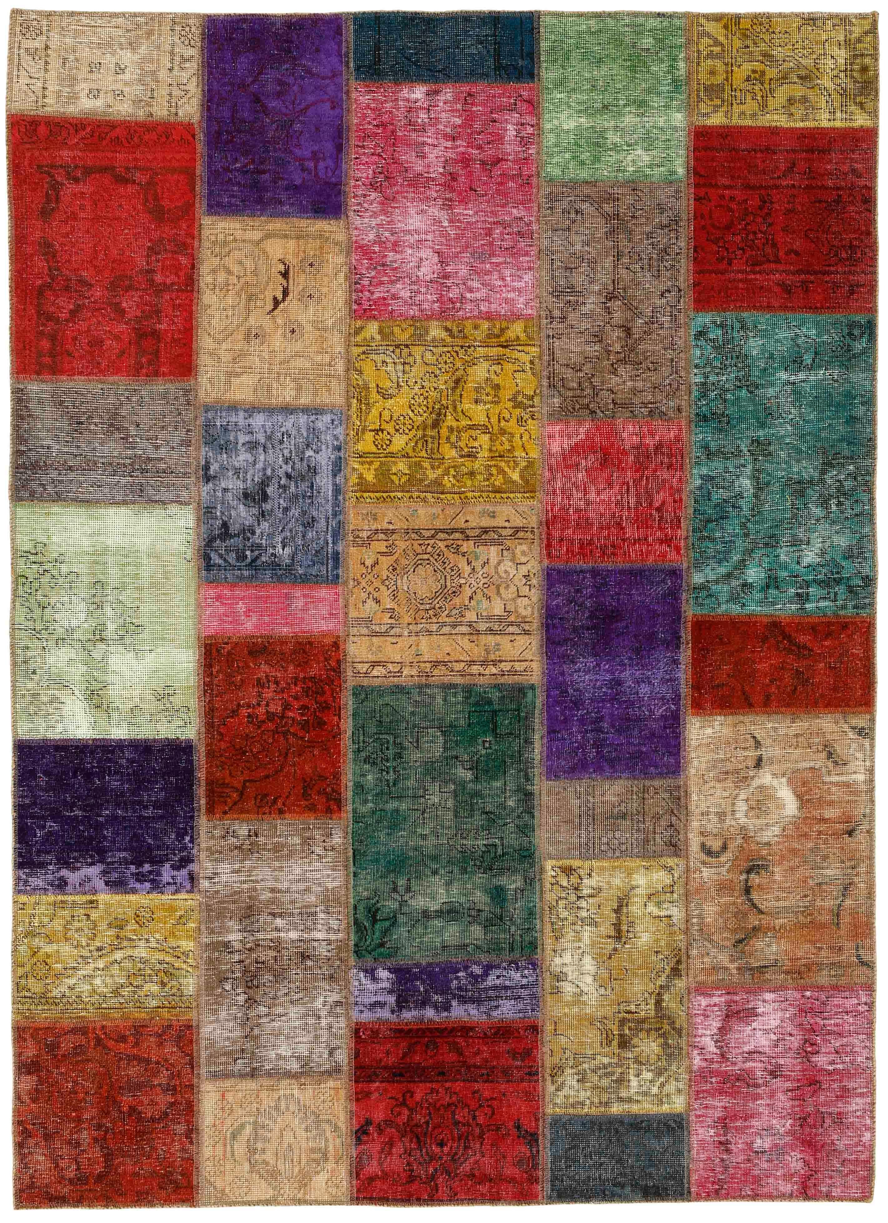Authentic multicolour patchwork persian rug