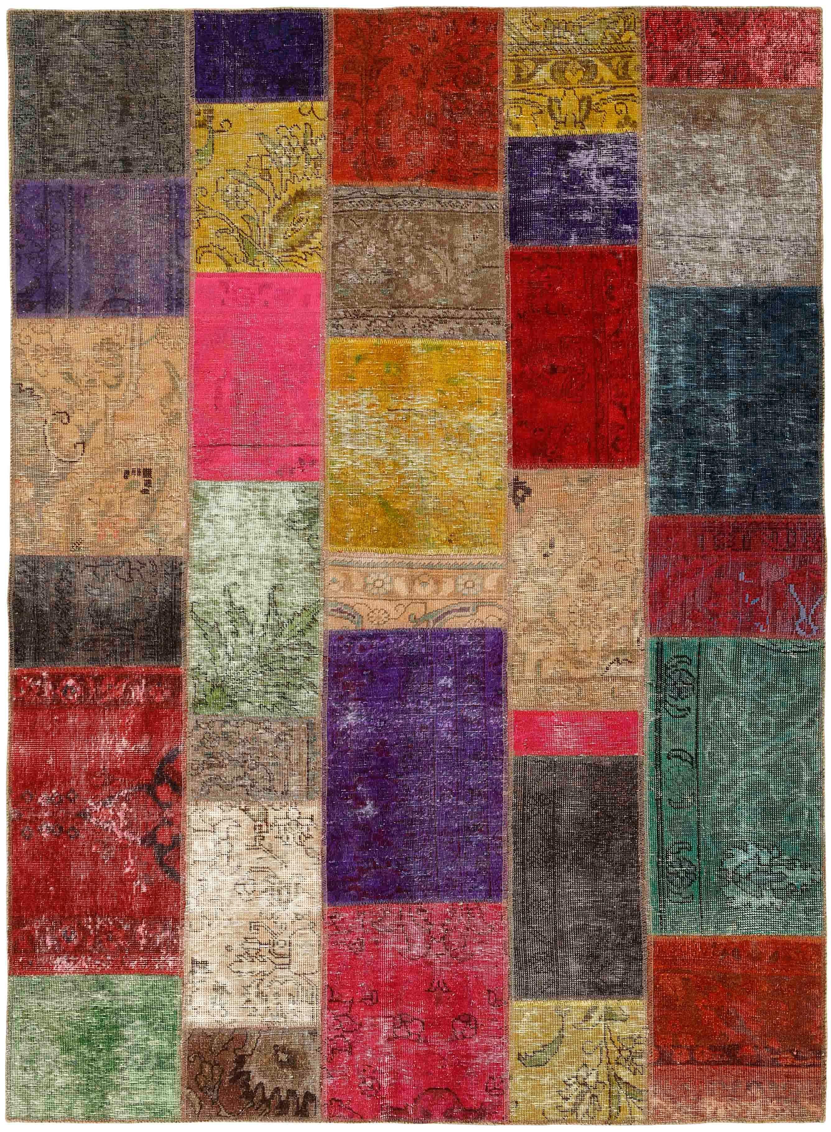 Authentic multicolour patchwork persian rug