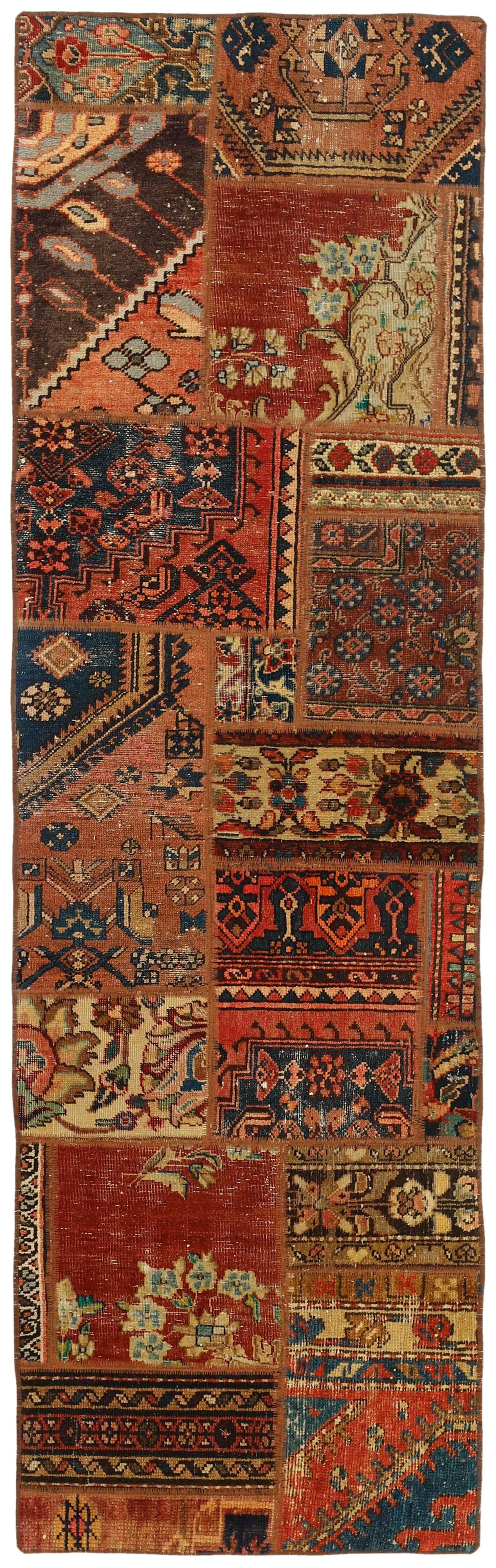 Authentic multicolour patchwork persian runner