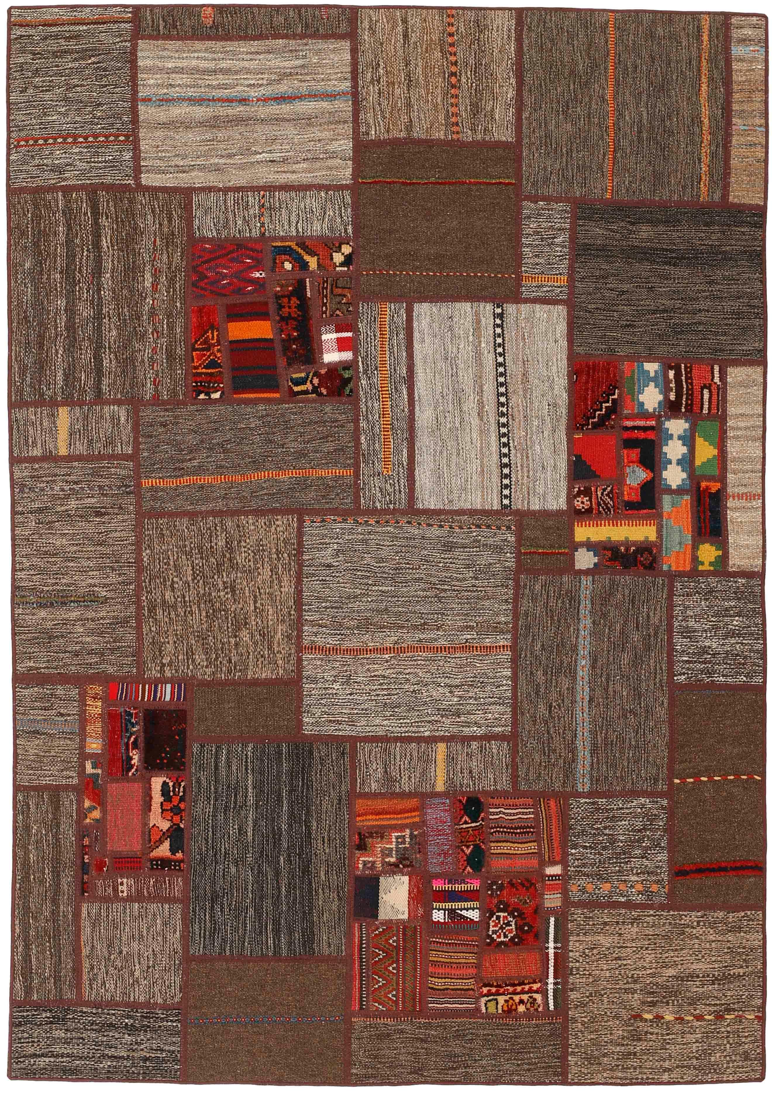 Authentic multicolour patchwork persian rug