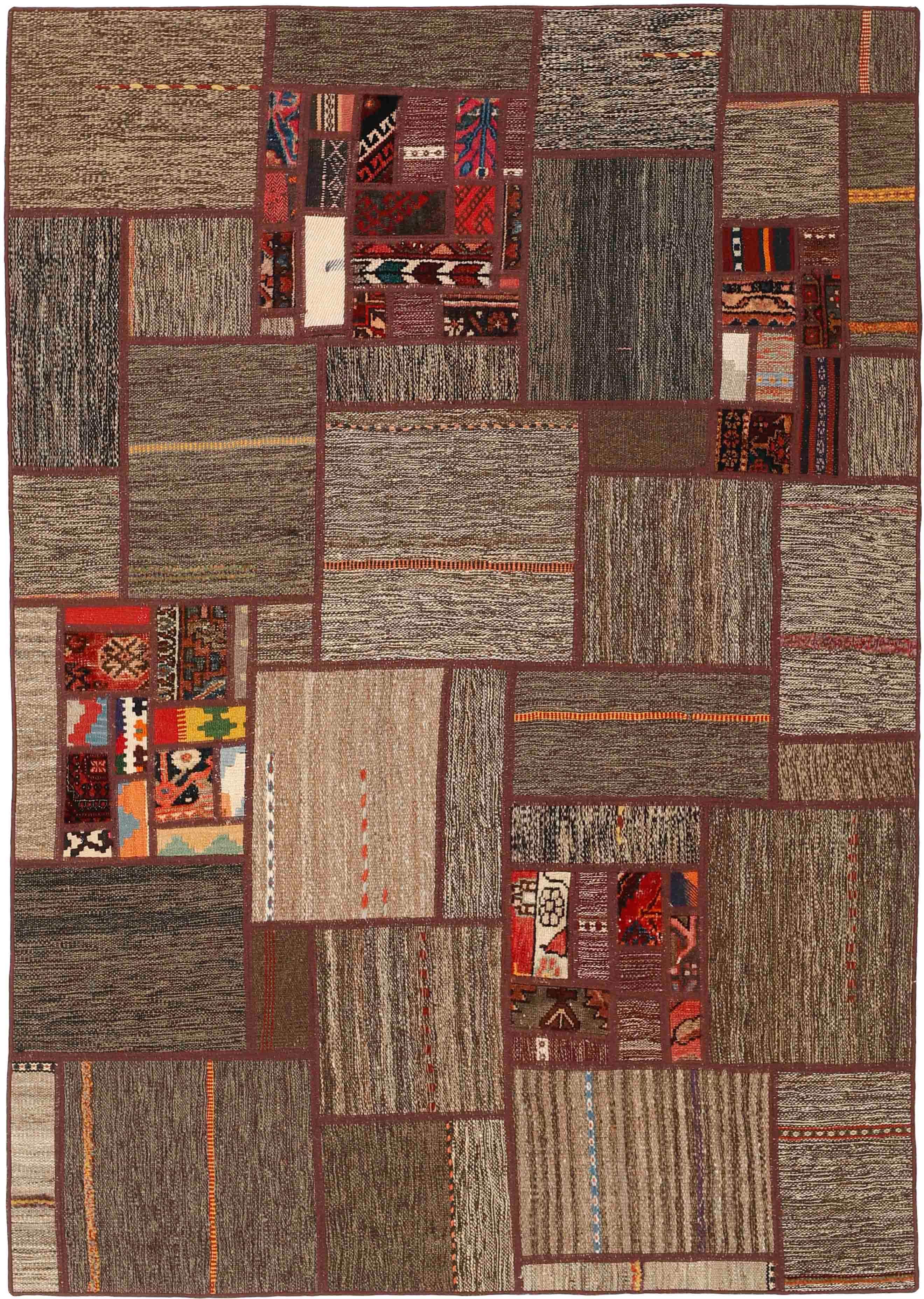 Authentic multicolour patchwork persian rug