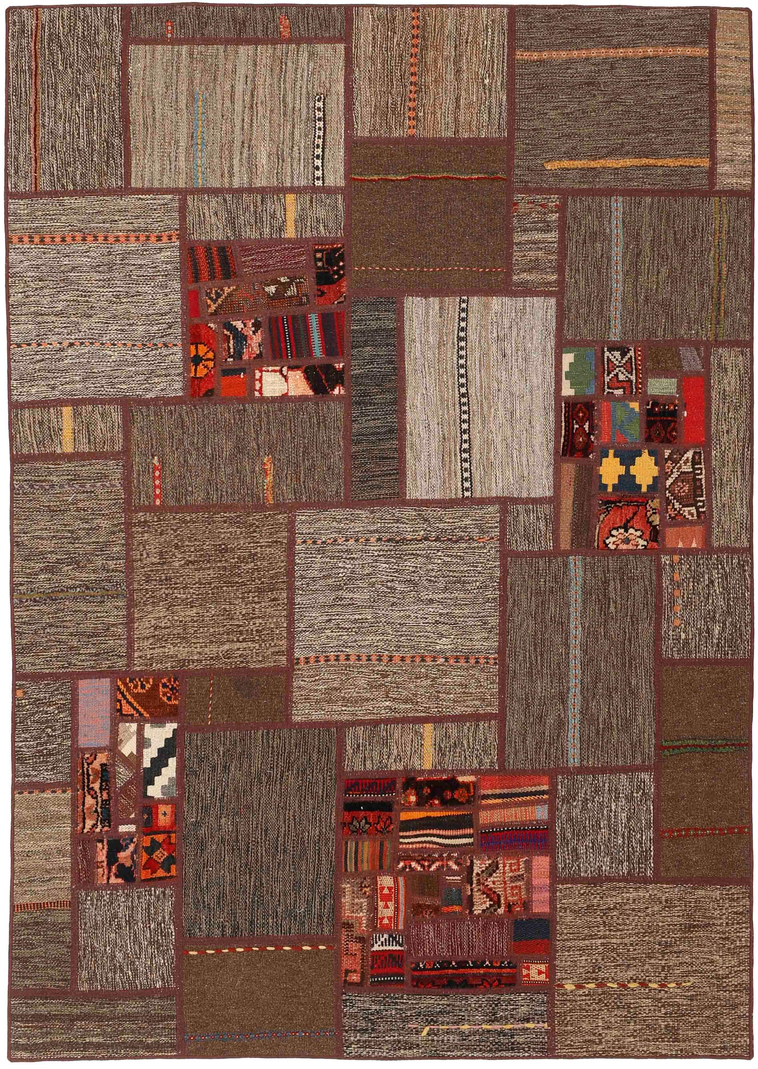 Authentic multicolour patchwork persian rug