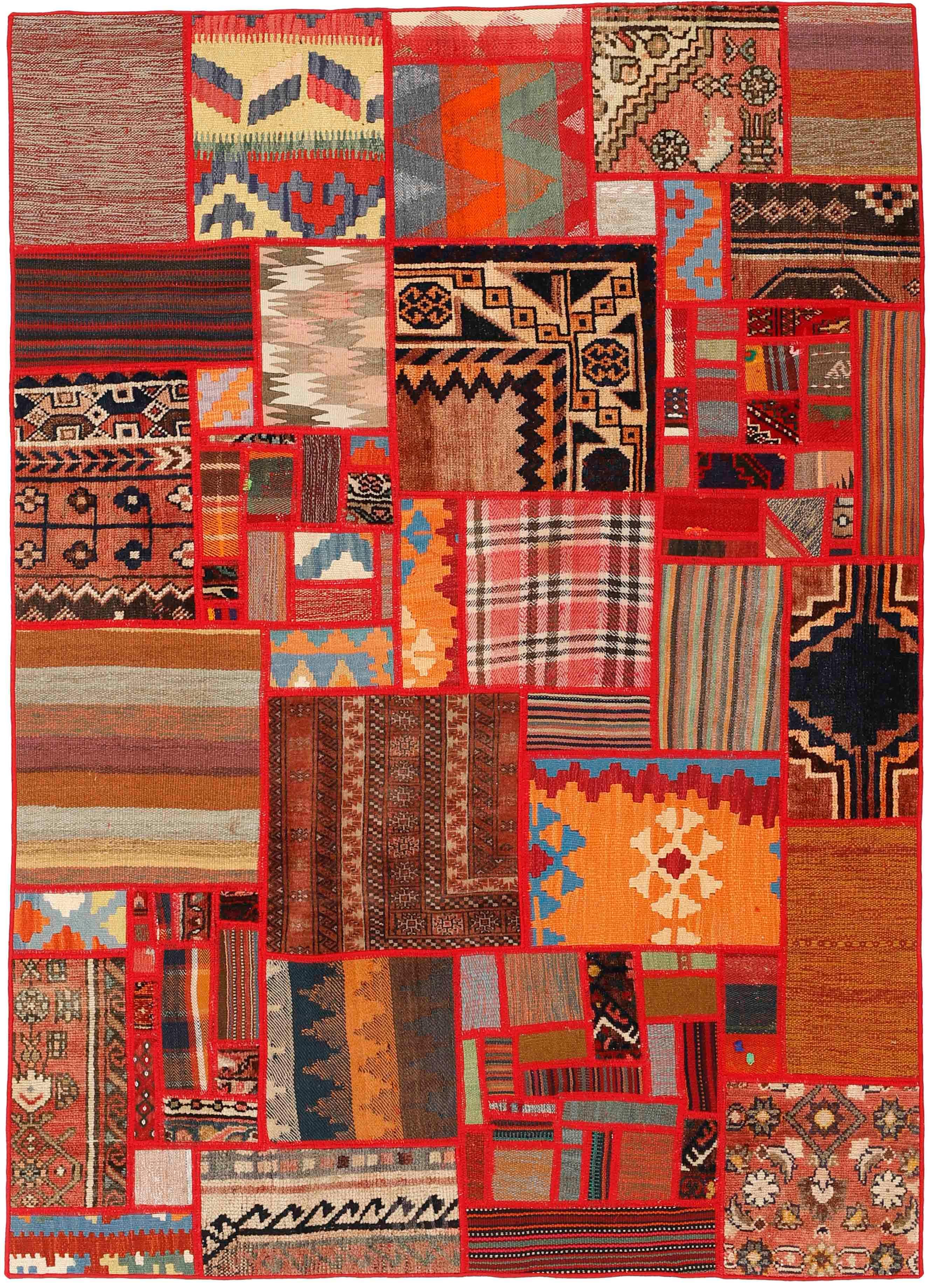 Authentic multicolour patchwork persian rug