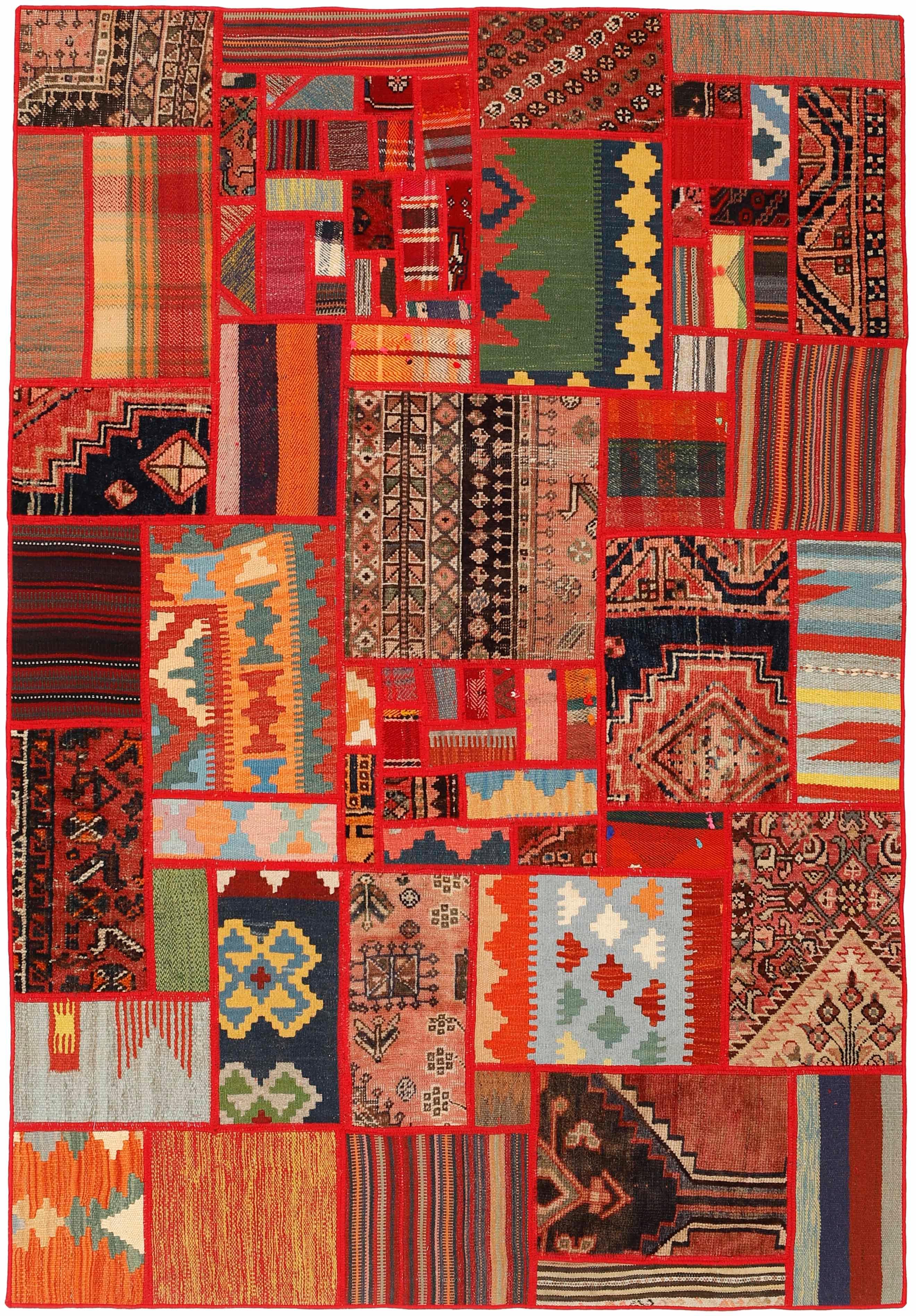 Authentic multicolour patchwork persian rug