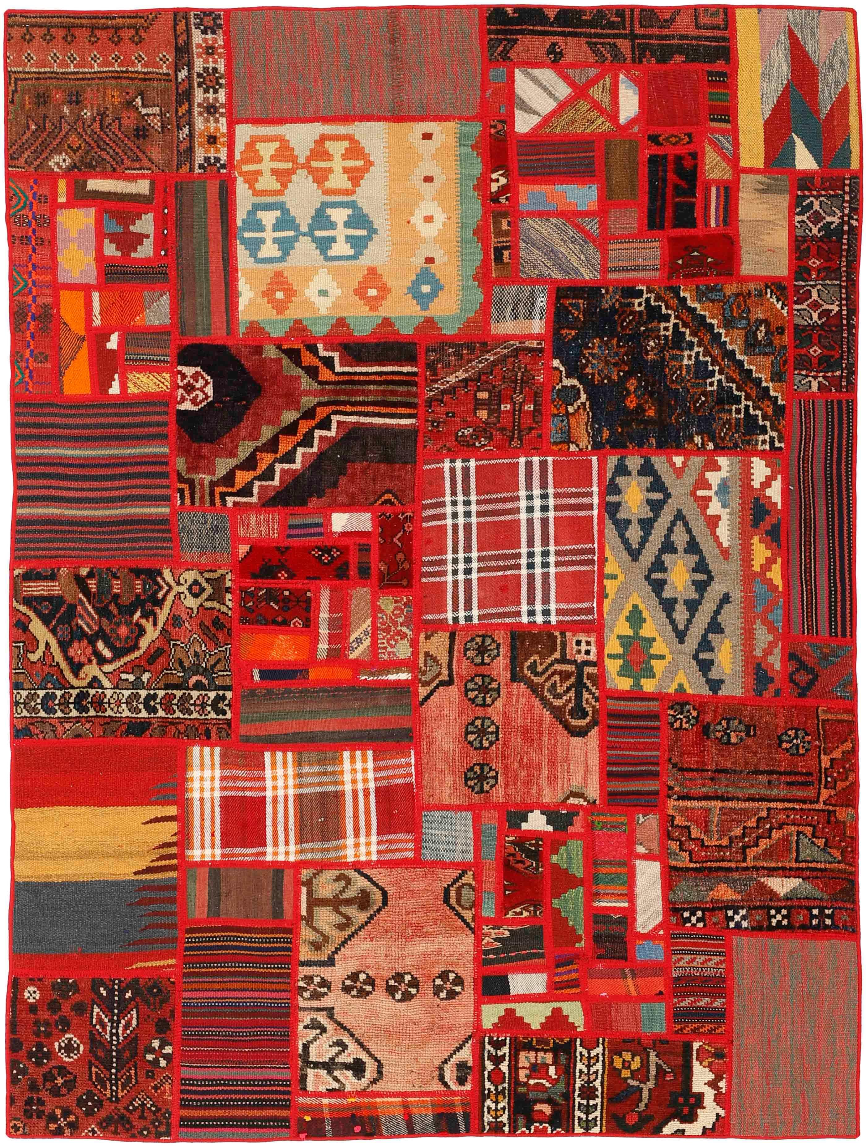 Authentic multicolour patchwork persian rug
