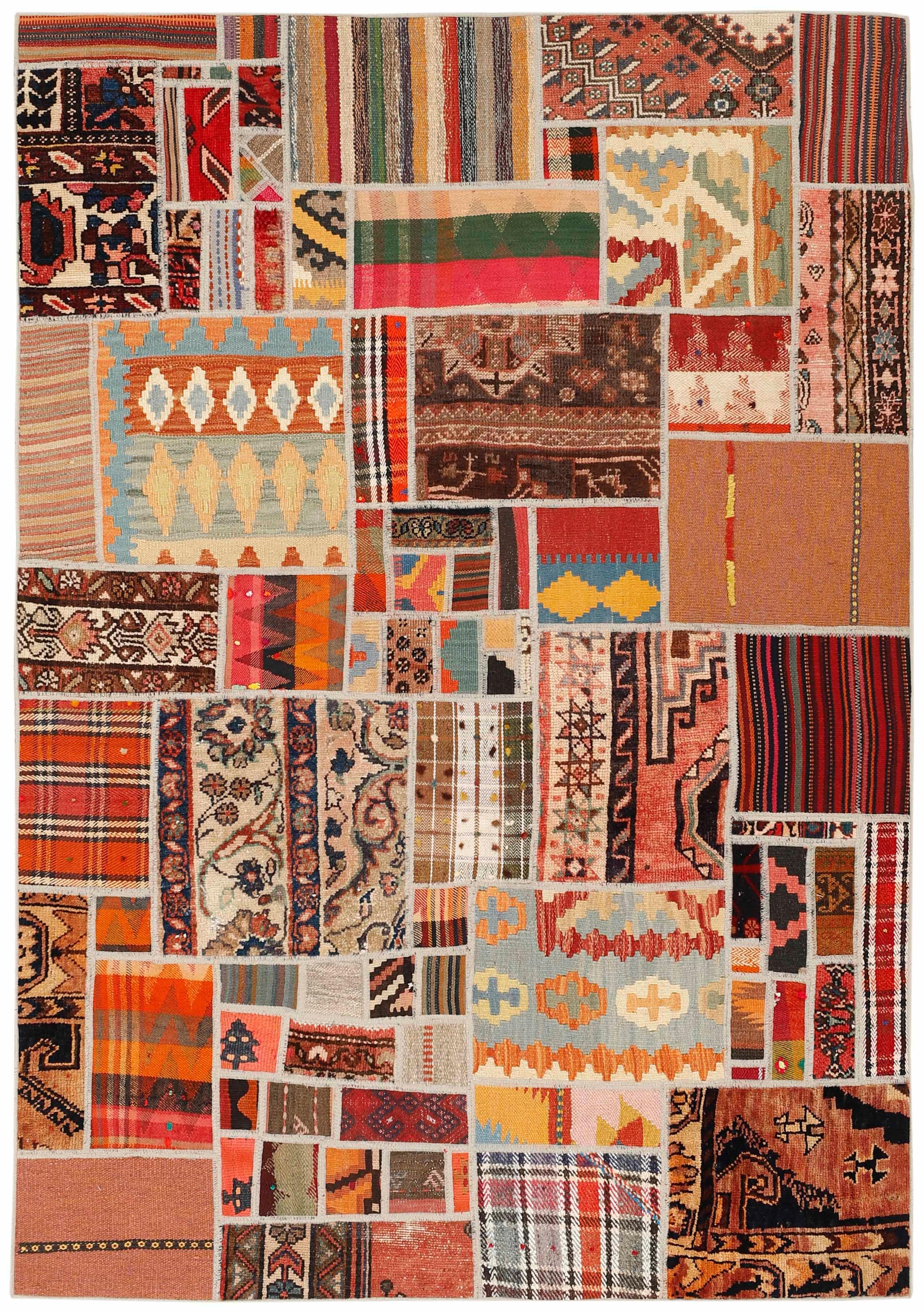 Authentic multicolour patchwork persian rug