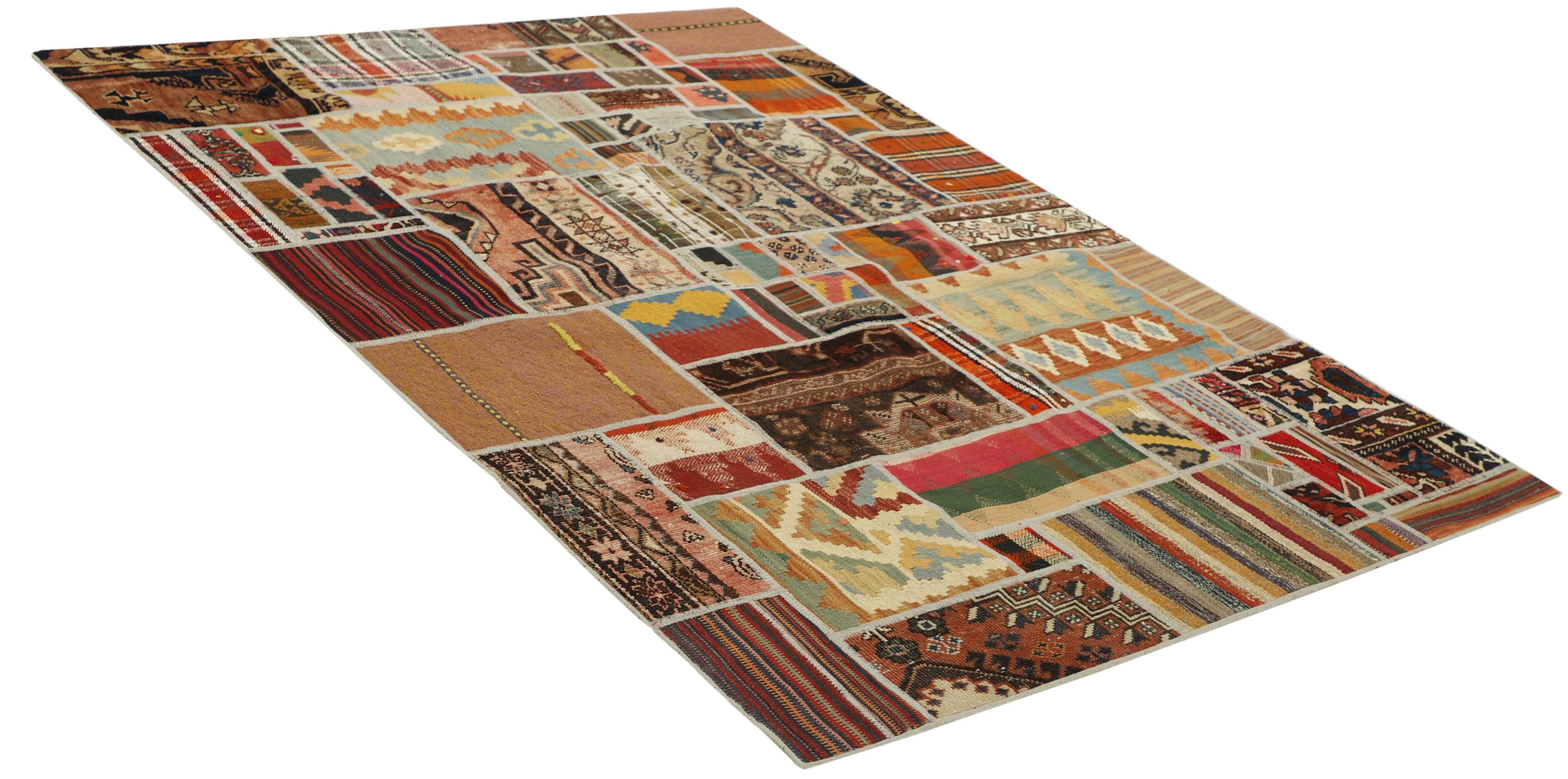 Authentic multicolour patchwork persian rug