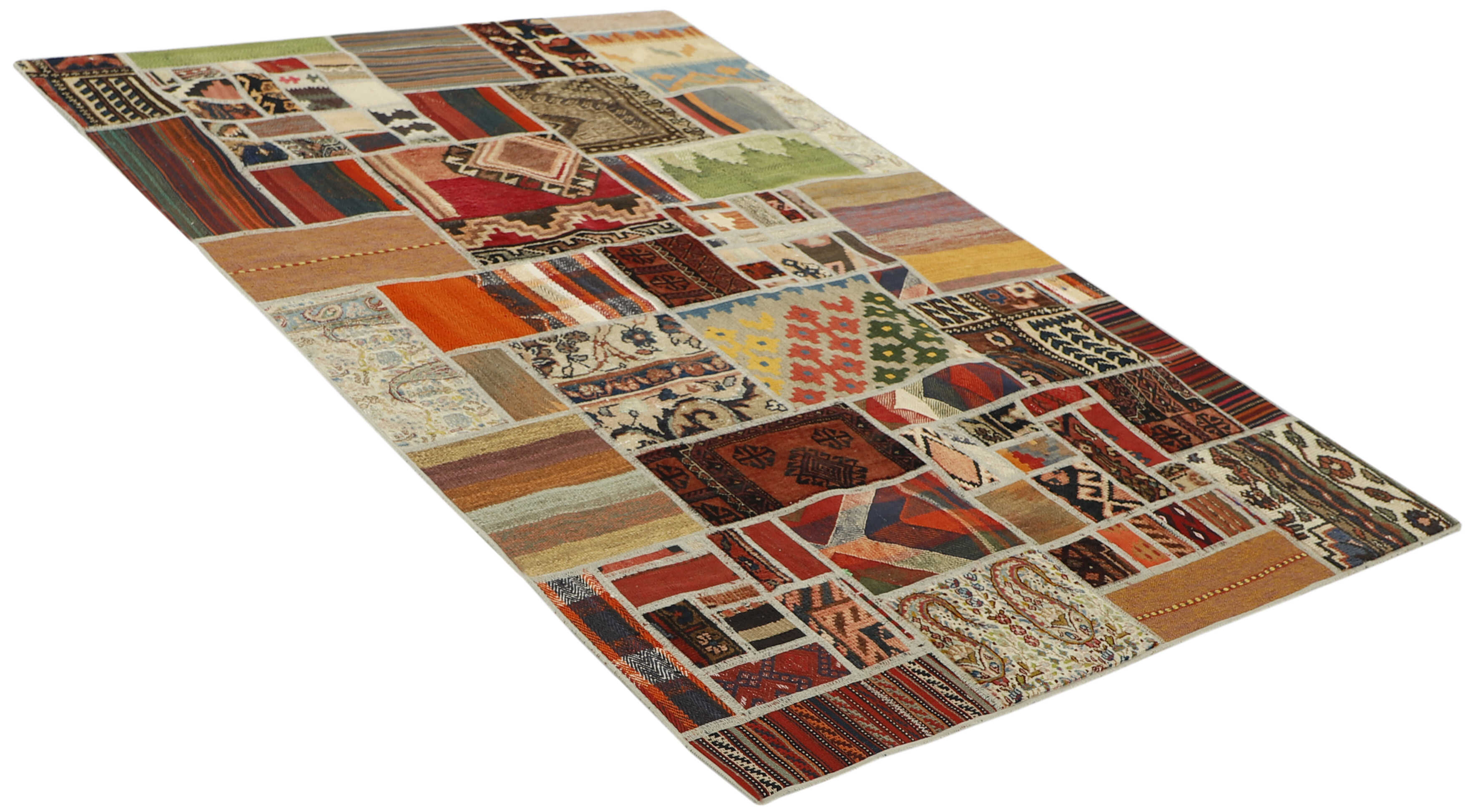 Authentic multicolour patchwork persian rug