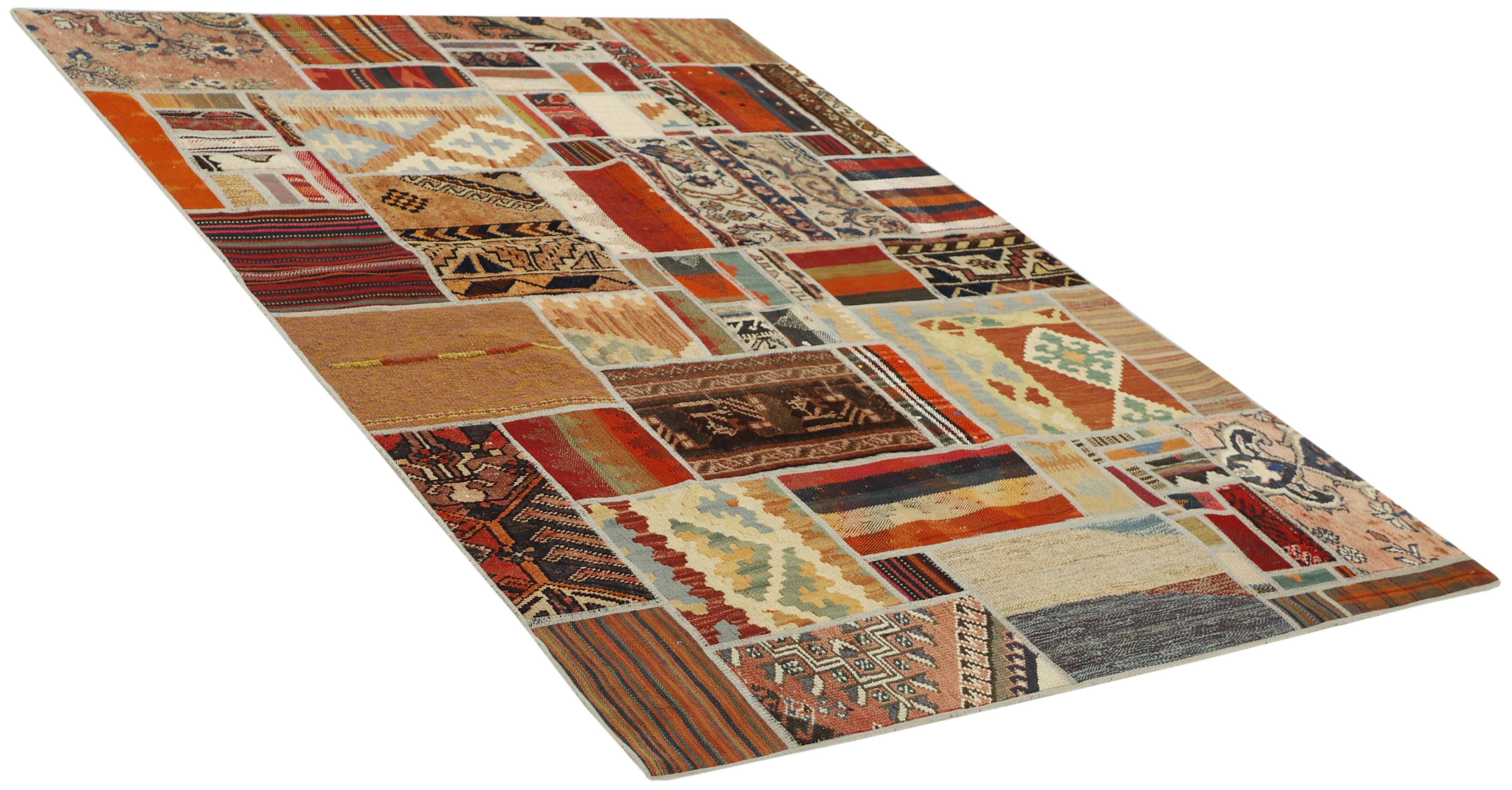 Authentic multicolour patchwork persian rug