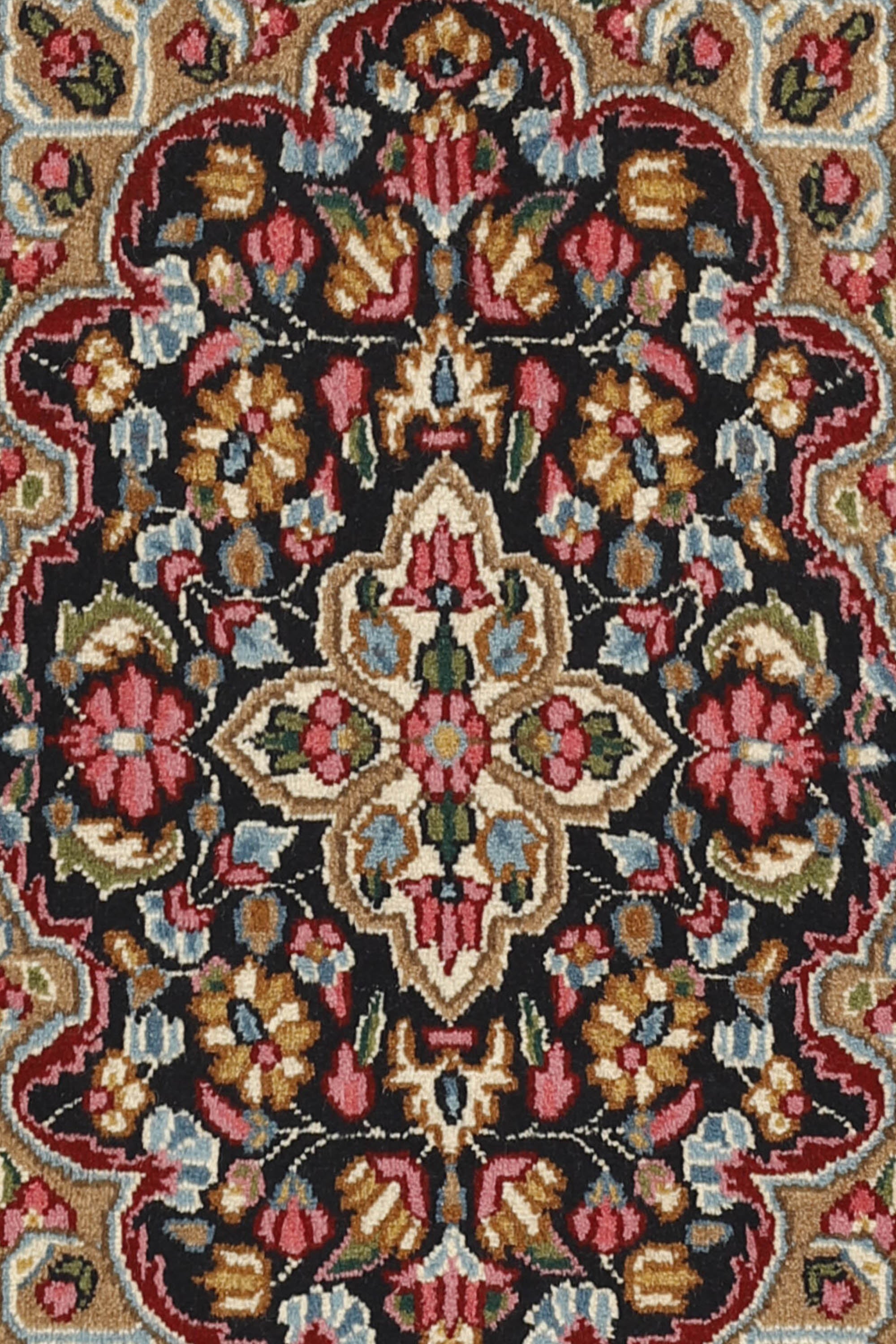 Luxury multicolour traditional Kerman rug