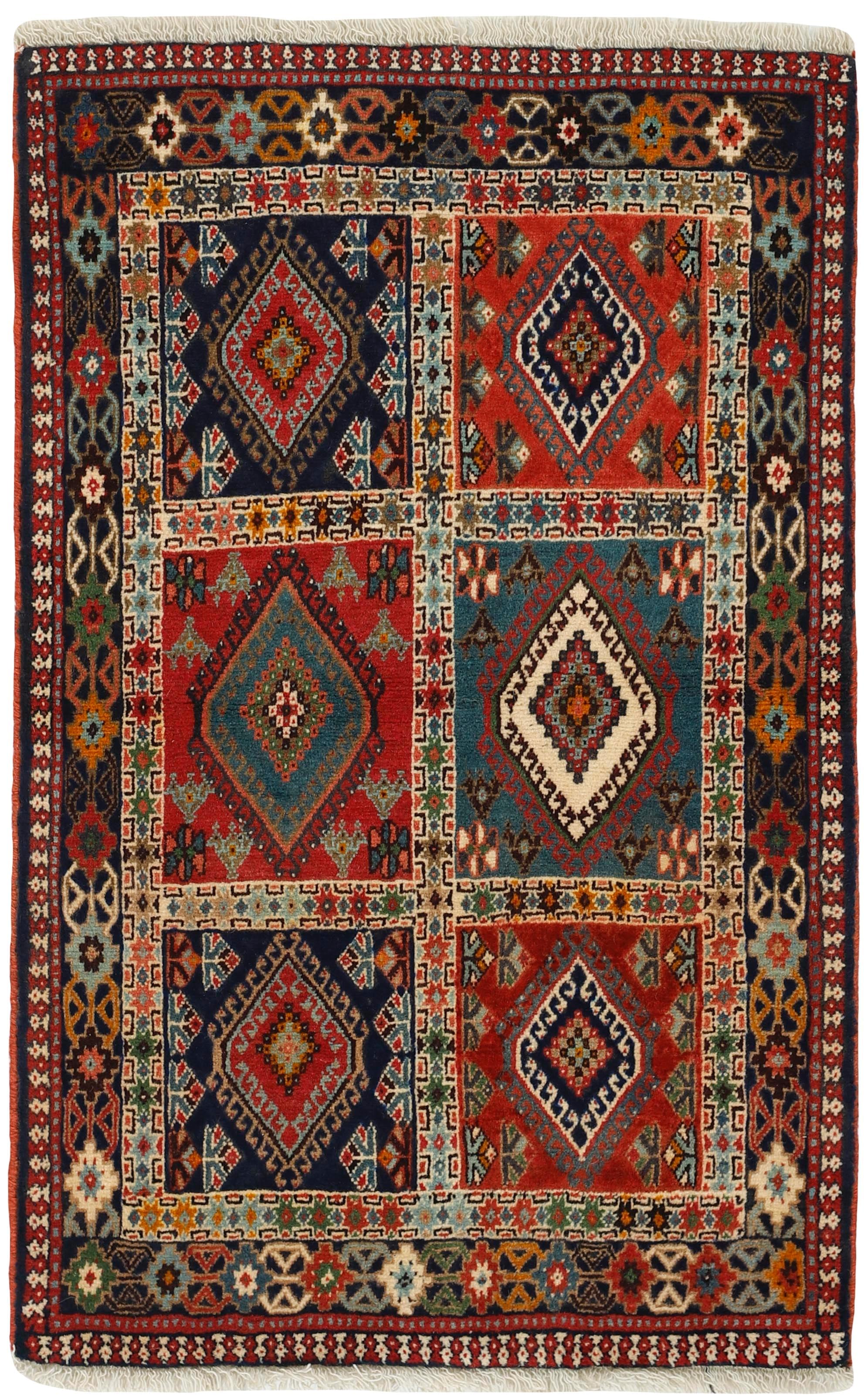 multicolour authentic persian rug with a traditional design